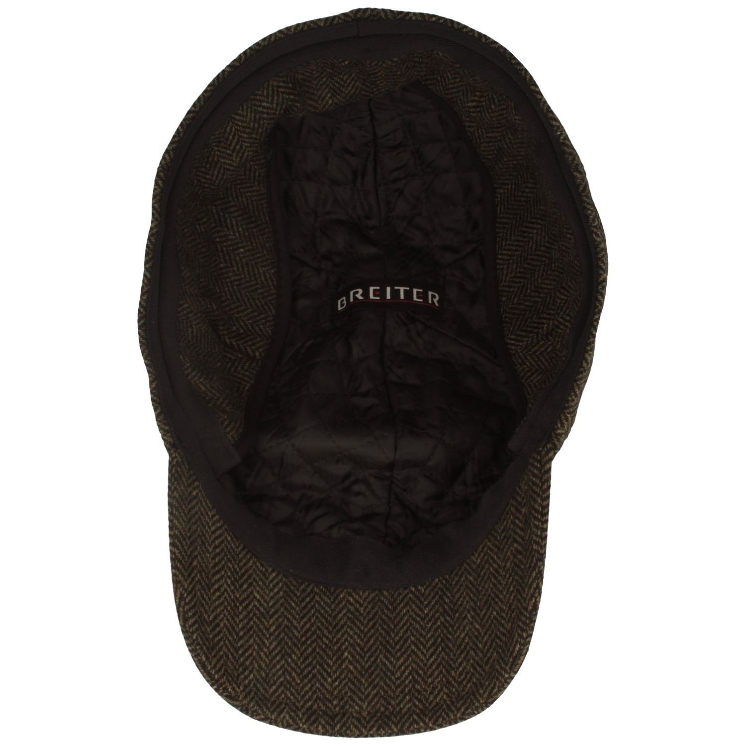 Breiter Baseball Cap mit Fischgrätmuster und Ohrenschutz