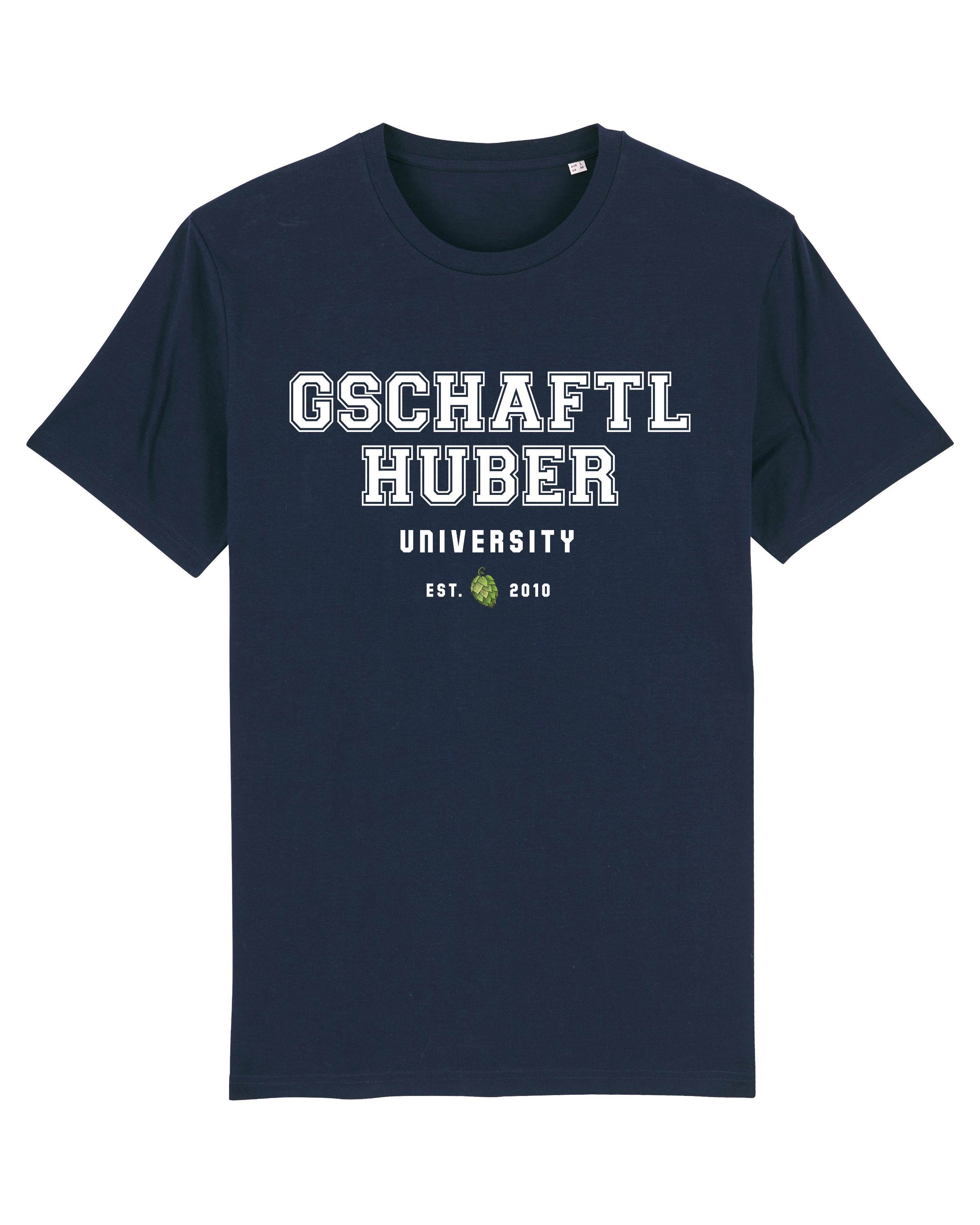 wat? Apparel Print-Shirt Gschaftlhuber dunkelblau University (1-tlg)