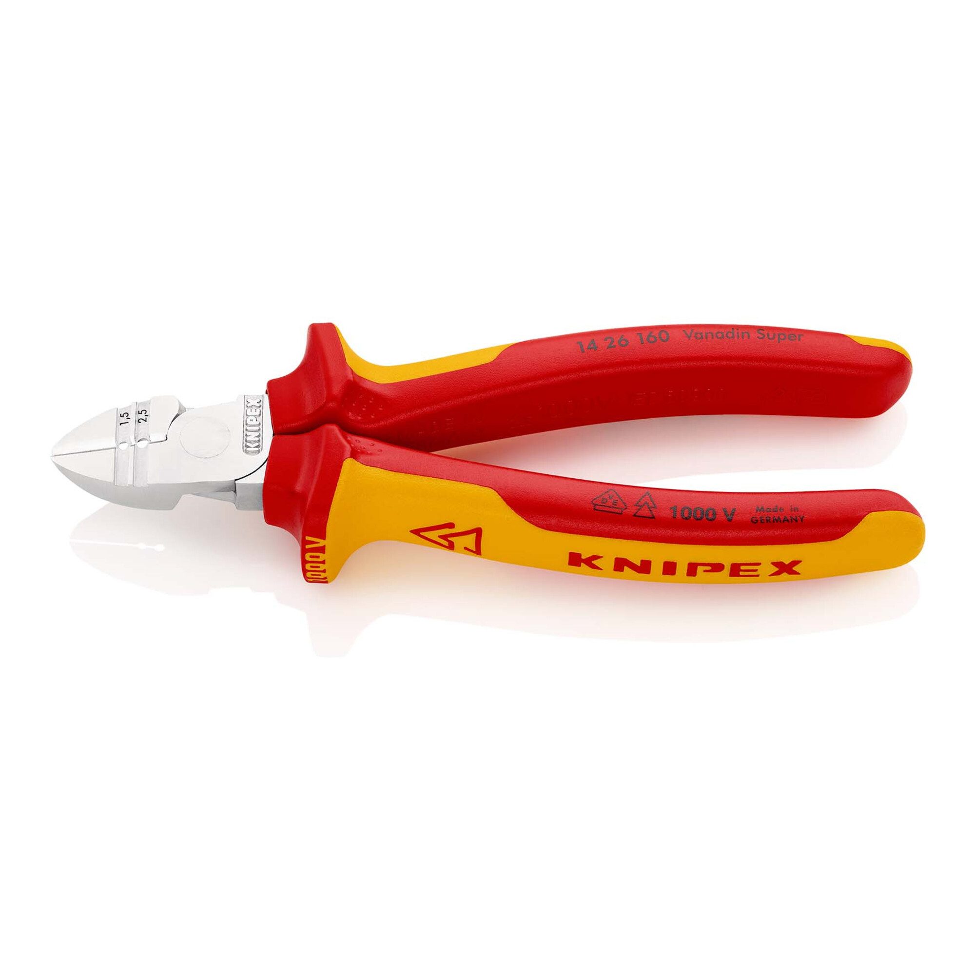 Knipex Seitenschneider KNIPEX 14 26 160 Abisolier-Seitenschneider isoliert mit Mehrkomponente