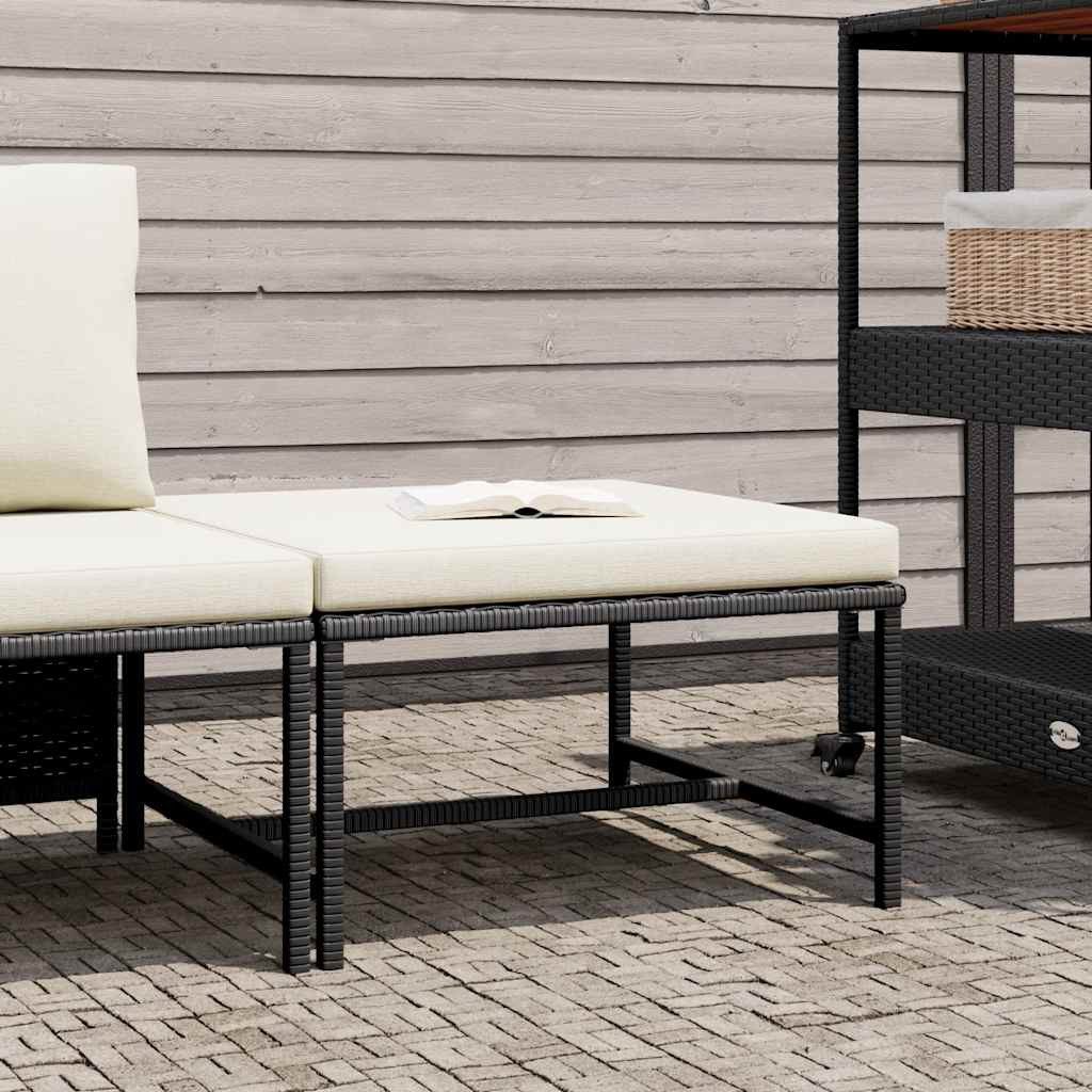 furnicato Gartensofa Modularer Fußhocker 60x60x32 cm Schwarz, 1 Teile