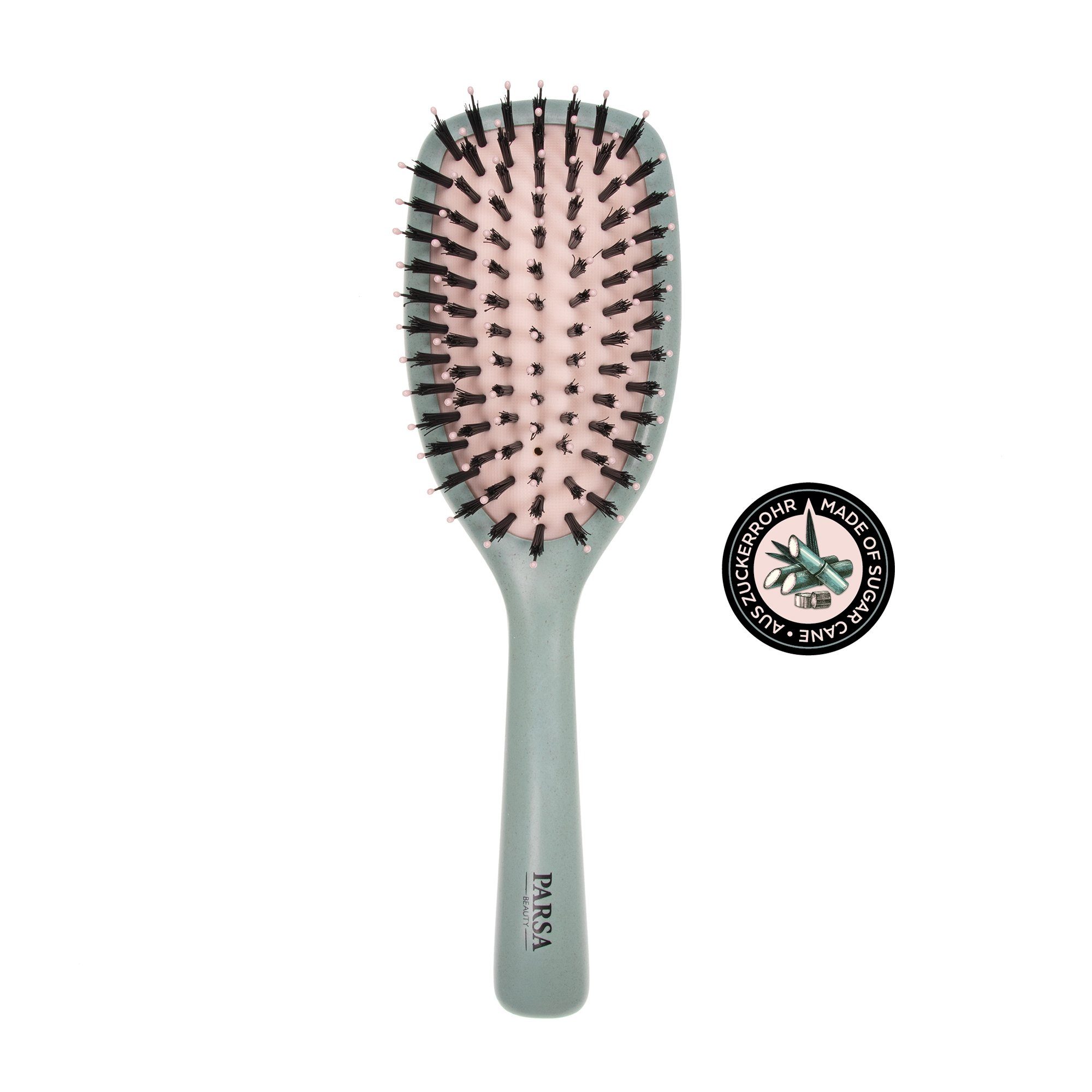 PARSA Beauty Haarbürste Pflegebürste Organic vegane Haarbürste groß oval in mint