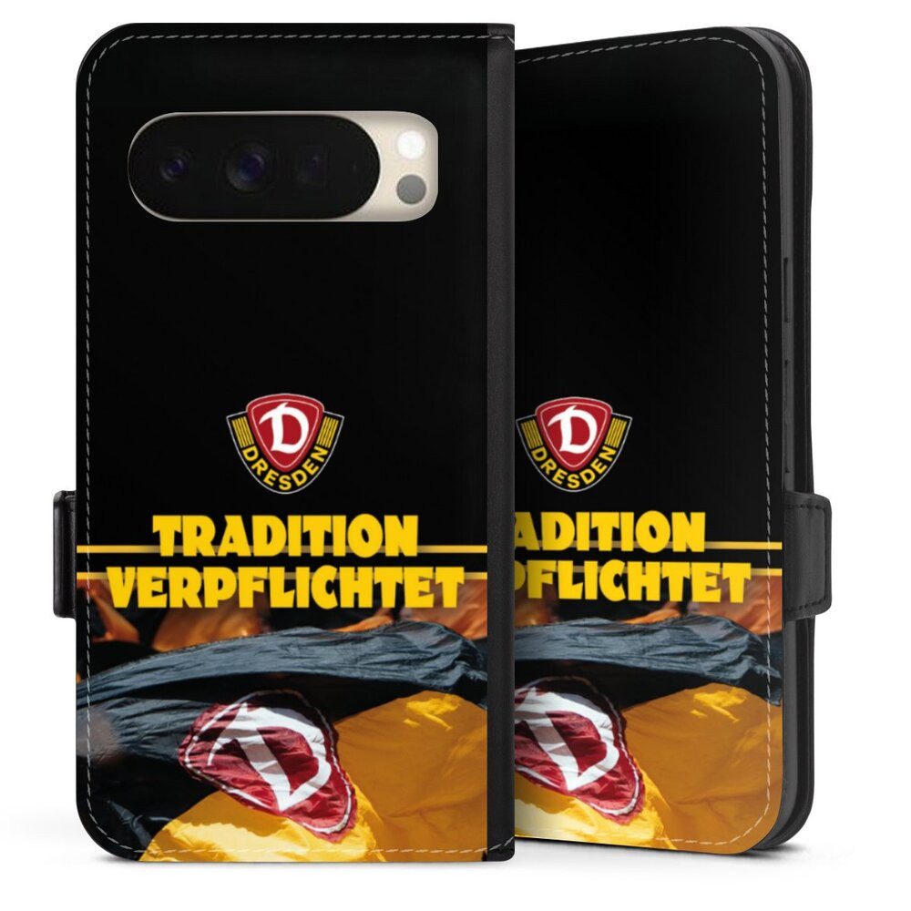 DeinDesign Handyhülle SG Dynamo Dresden Fanartikel SGD Tradition Verpflichtet Dynamo Dresden, Google Pixel 10 Hülle Handy Flip Case Wallet Cover Handytasche Leder