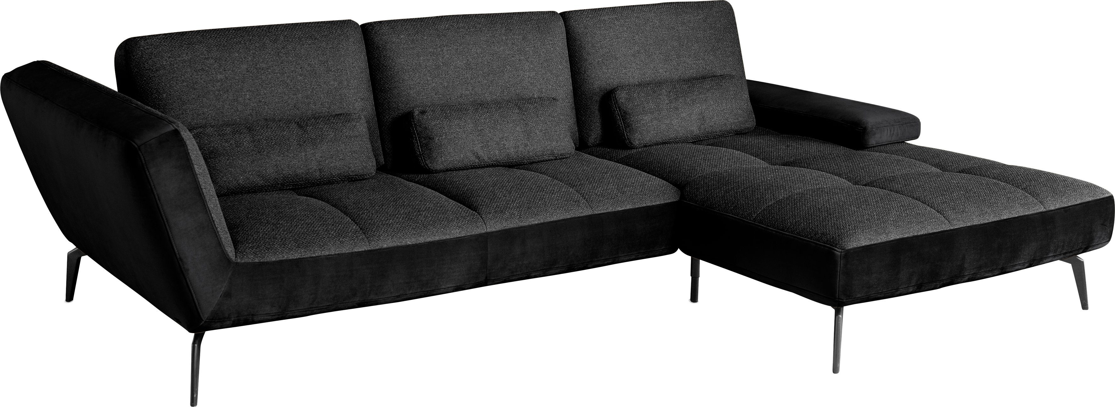 Nierenkissen Sitztiefenverstellung set 4300, Ecksofa inklusive SO und Musterring by charcoal169/schwarz100 one