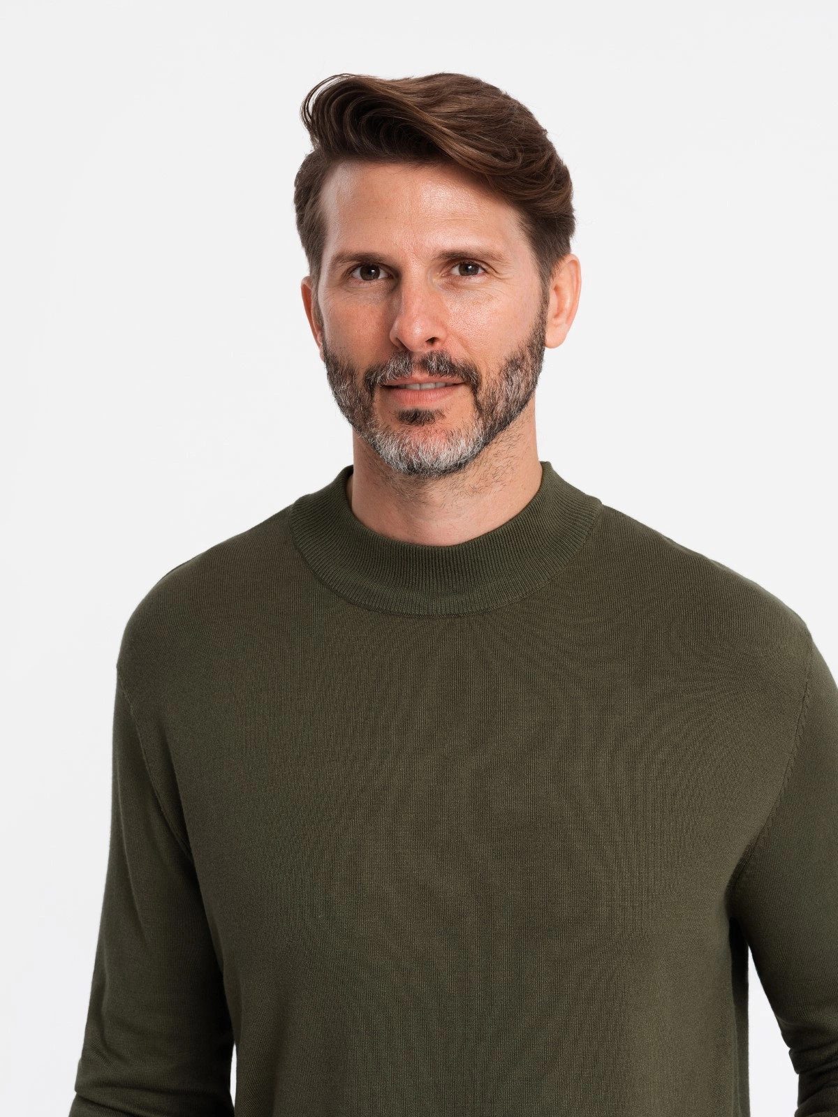 OMBRE Rollkragenpullover Gestrickter halber Rollkragenpullover für Männer mit Viskose