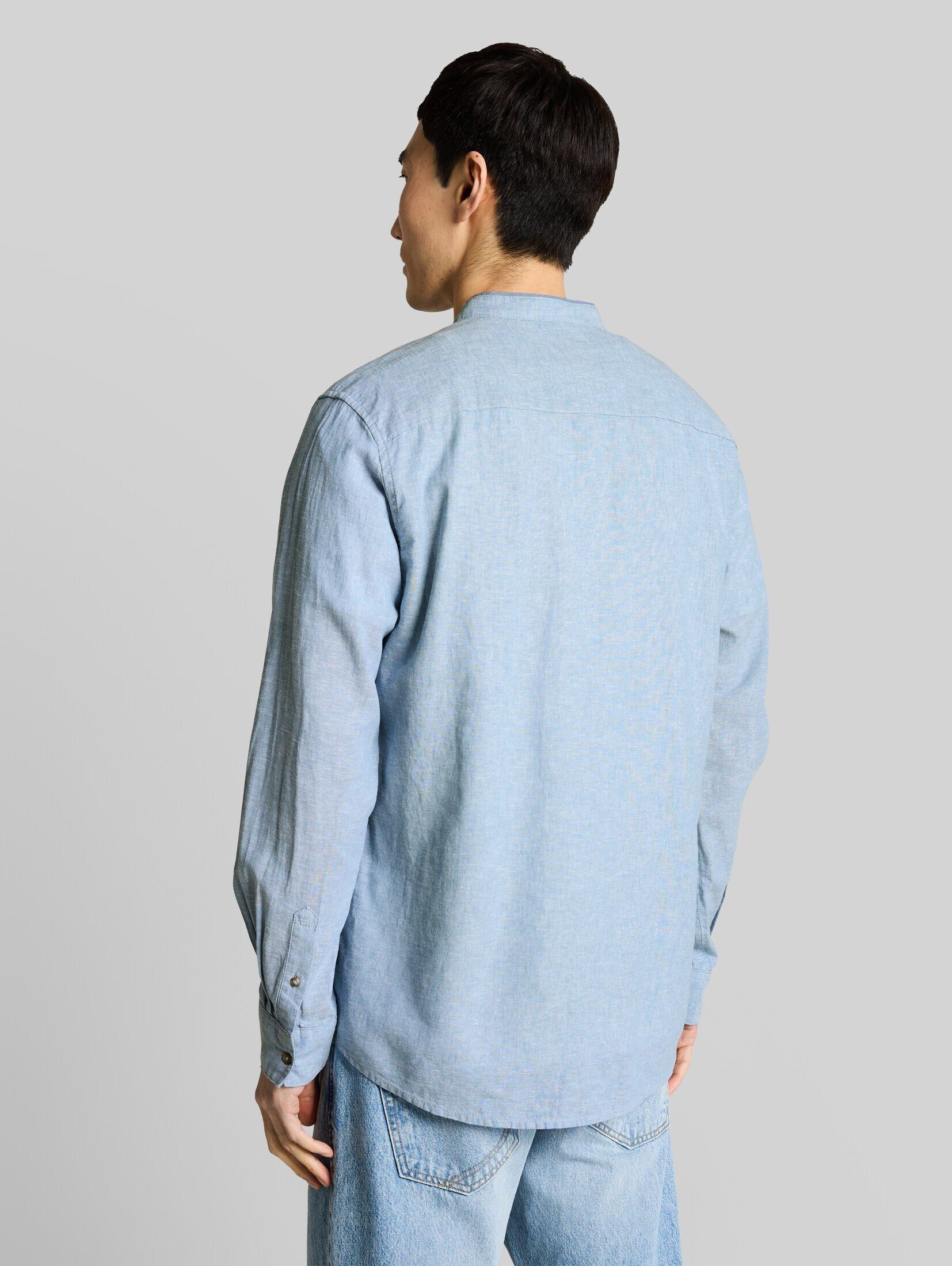 TOM TAILOR Langarmhemd Blusen & Shirts Regular Fit Hemd mit Leinenanteil