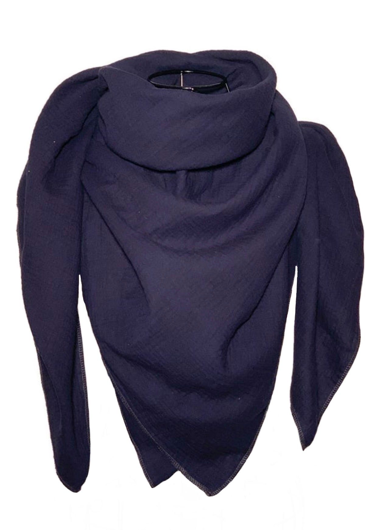nadycat Modetuch XXL Musselintuch Kinder / Damen XXL, UNI navy, (1-St), handgefertigt aus der Lausitz