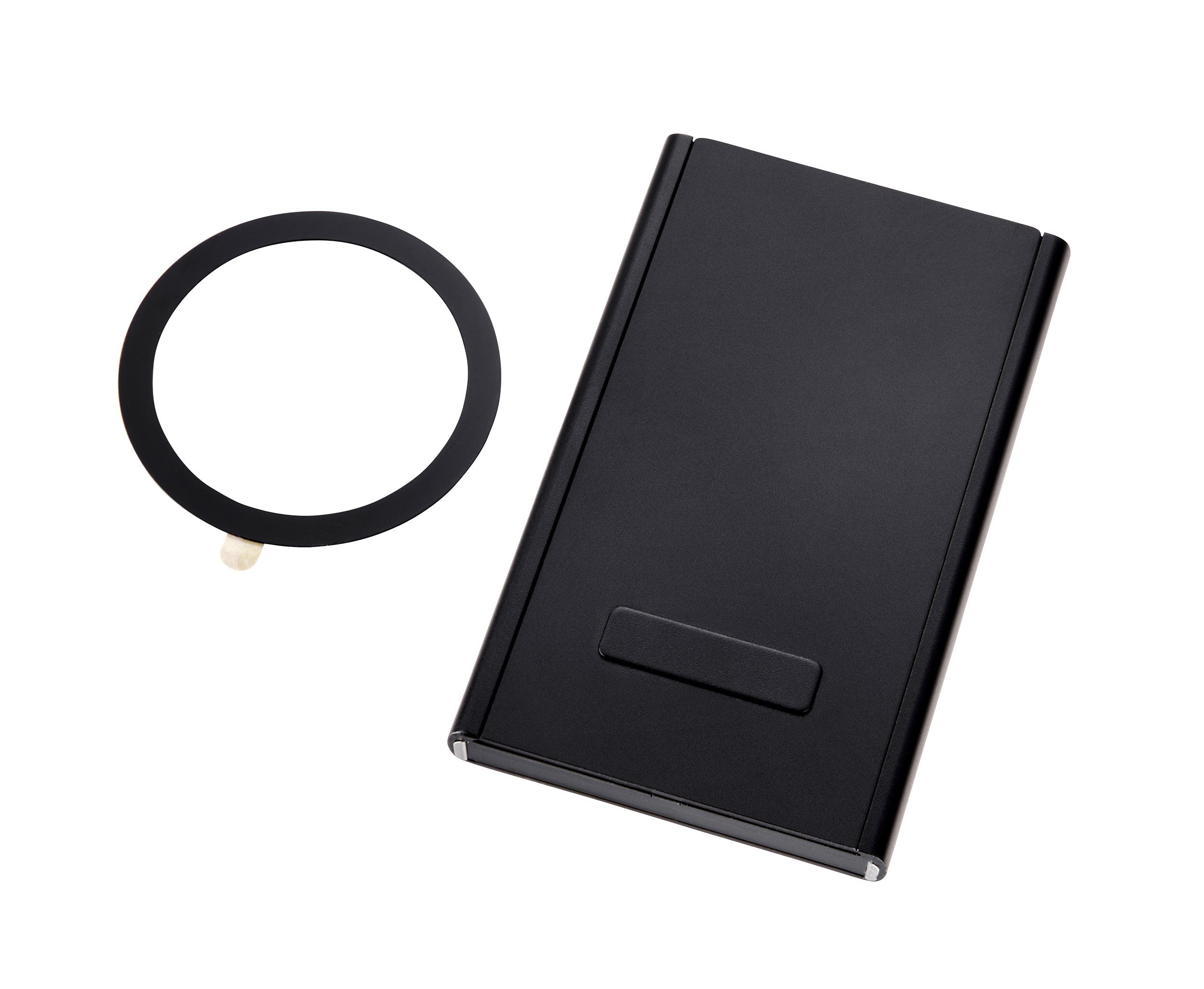 TROIKA Kartenetui SHERLOCK, MagSafe Wallet mit RFID-Schutz für 6 Karten, N52-Magnet (1-tlg), versteckter Schiebemechanismus, Aluminium, mit selbstklebendem Ring