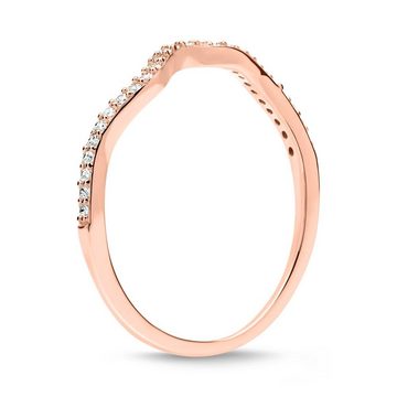 JEWLIX Silberring Filigraner roségold Ring 925er silber Zirkonia SR0384-R (Größe: 50mm)
