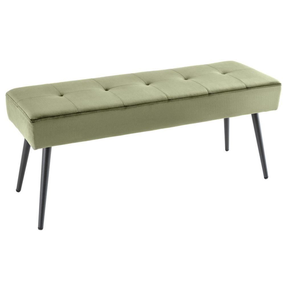 LebensWohnArt Sitzbank Moderne Sitzbank BELLE 100cm grün Samt