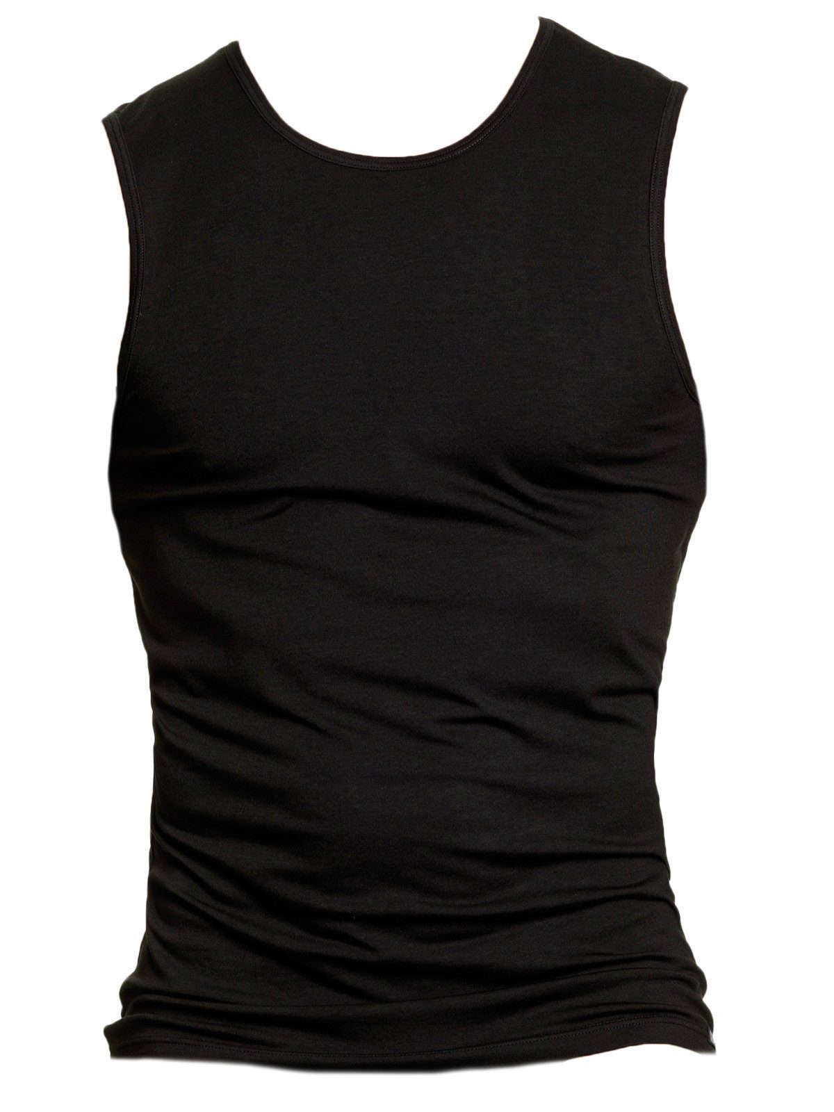Single 1-St) Herren schwarz KUMPF Materialmix Jersey (Stück, Achselhemd Achselshirt