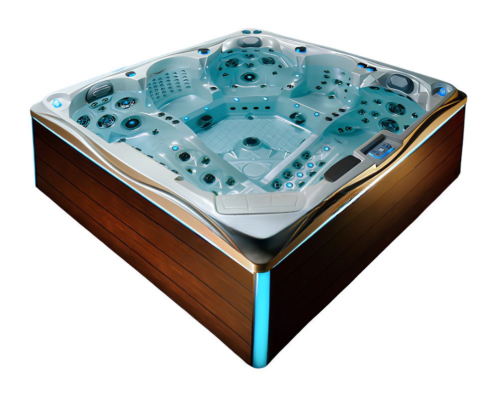 JVmoebel Whirlpool-Badewanne Braune Hydromassagewanne aus Acryl mit Sprudel- und Massagefunktion, Made in Europe