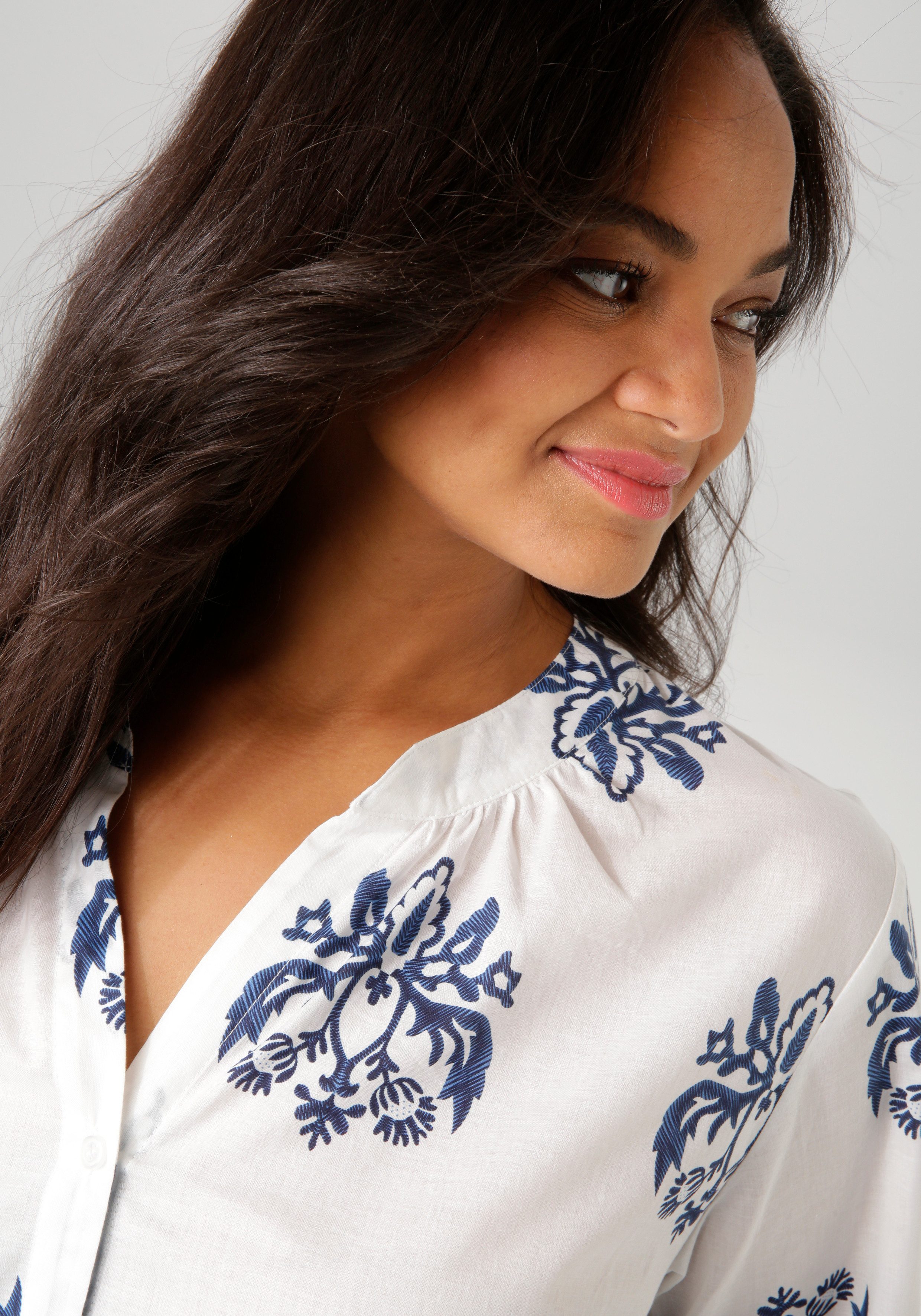 Aniston PLUS Longbluse mit Ornamenten bedruckt - jedes Teil ein Unikat