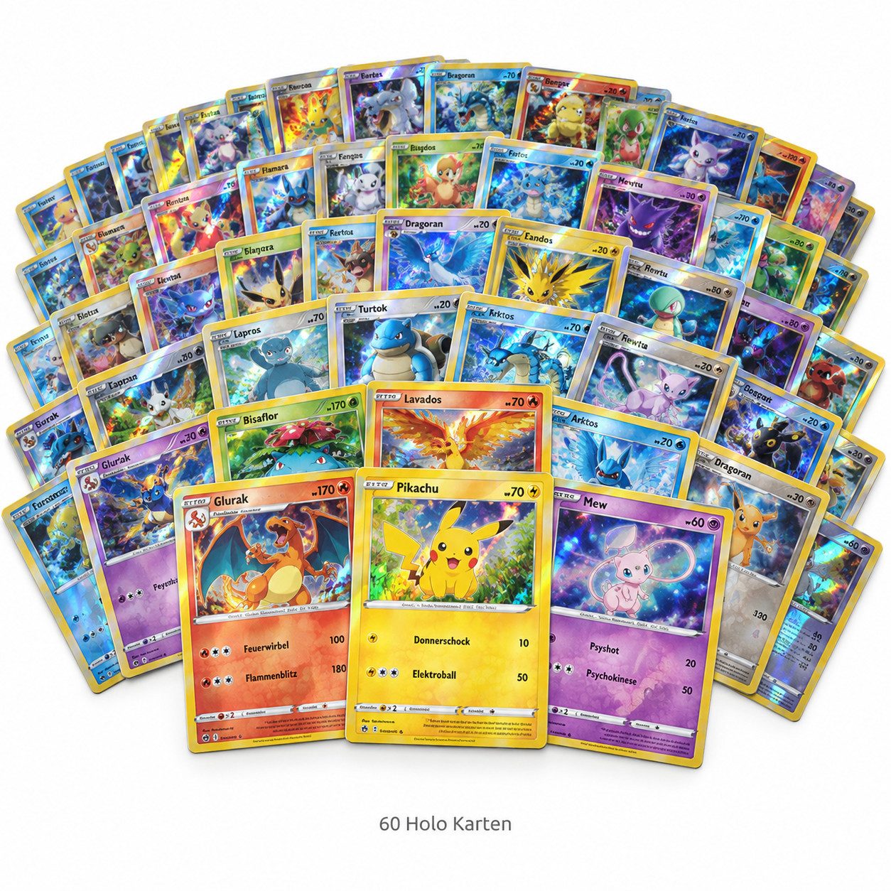 POKÉMON Sammelkarte Pokémon Karten Set Deutsch – 60 Holo Sammelkarten von POKÉMON