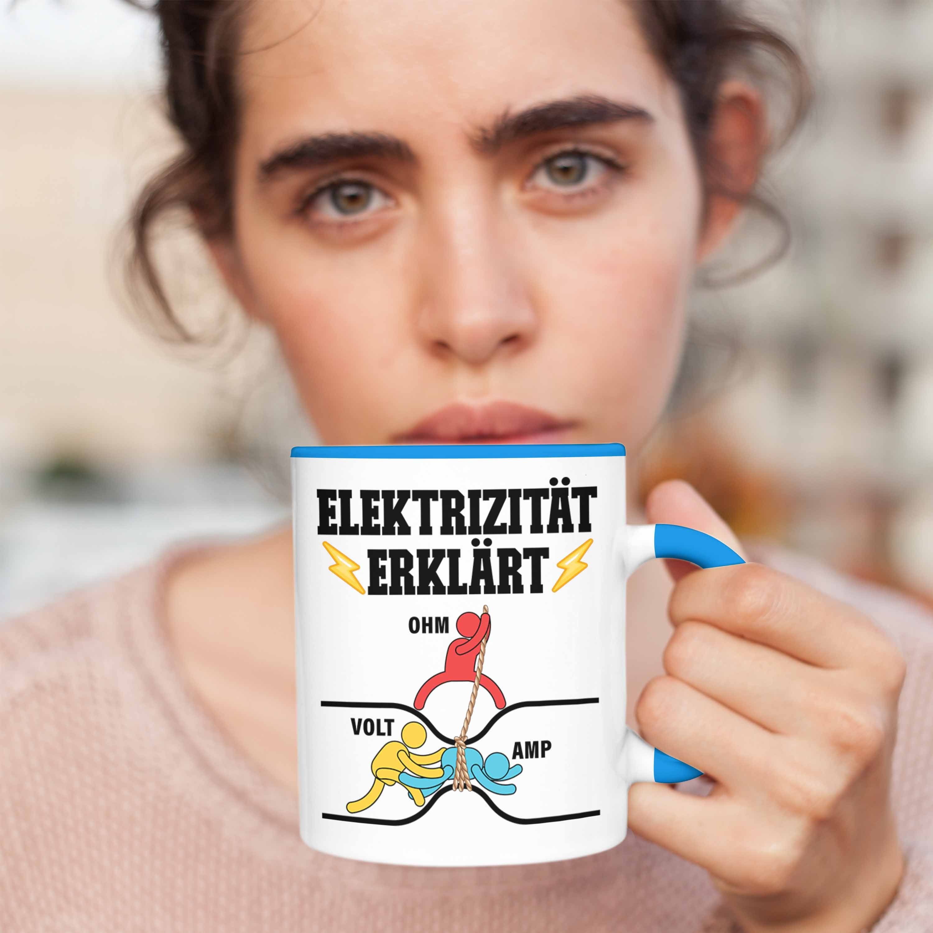 Elektrotechniker Elektroniker Geschenkidee Elektrotechnik Trendation Kaffeetasse Gadget Amp Tasse Trendation Elektrizität Volt Blau Tasse Ohm - Lustig Elektriker Geschenke Männer Elektroinstallateur Geschenk