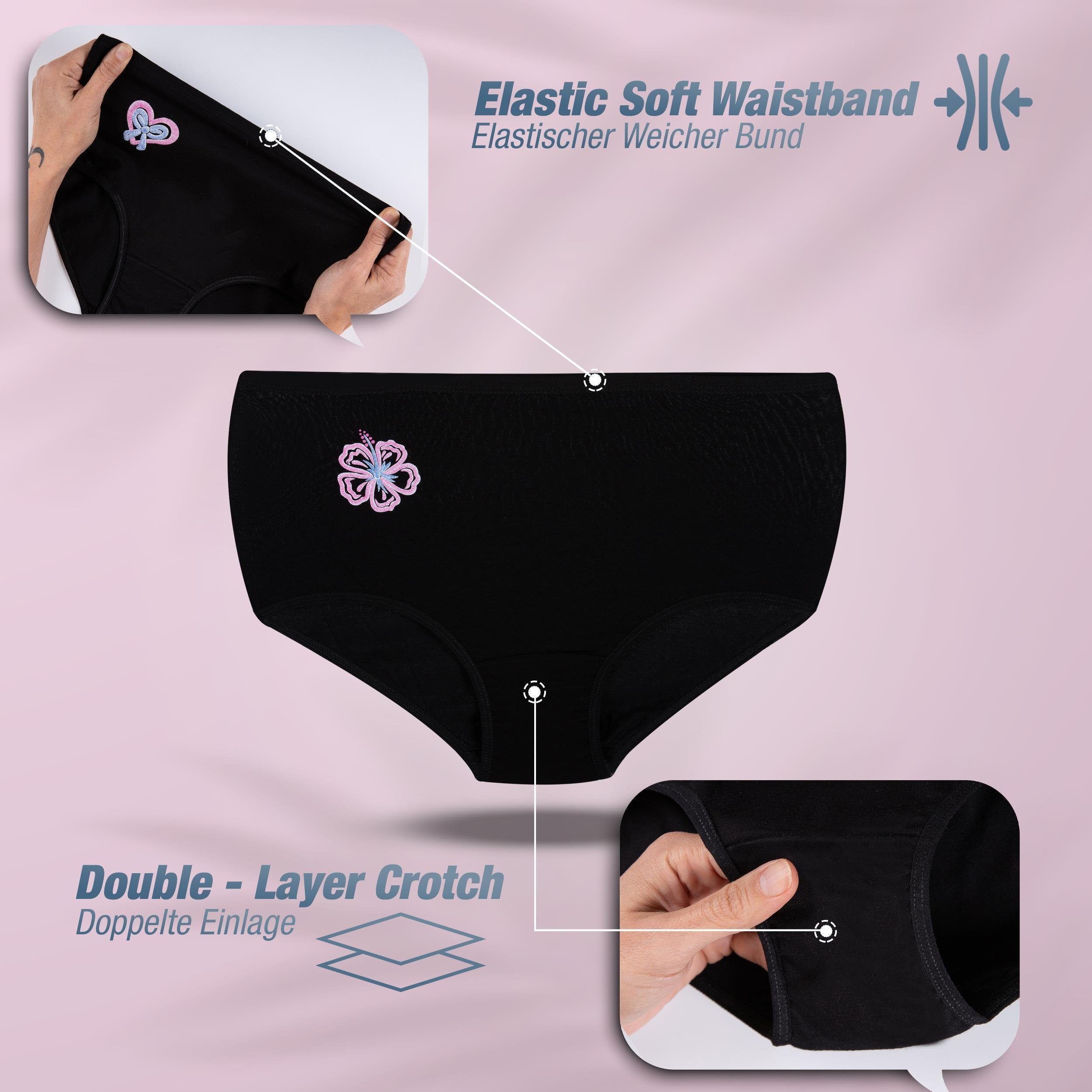 LOREZA Taillenslip 4 Damen Taillenslips aus Baumwolle 2XL-7XL (Packung, 4-St)