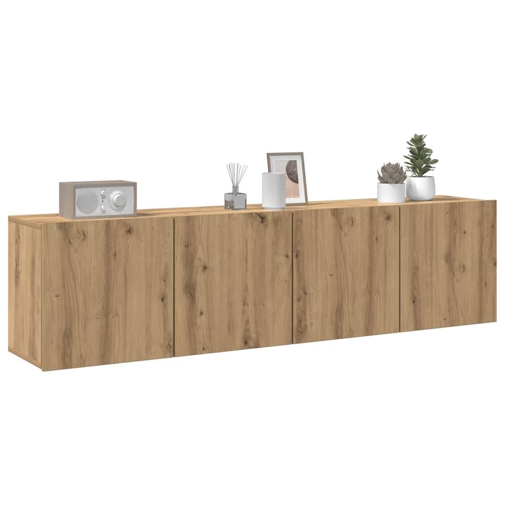 vidaXL TV-Wand TV-Wandschränke 2 Stk. Artisan-Eiche 80x30x41 cm, (2-St) günstig online kaufen