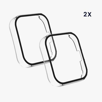 kwmobile Smartwatch-Hülle 2x Hülle für Huami Amazfit Bip 5, Fullbody Fitnesstracker Glas Cover Case Schutzhülle Set