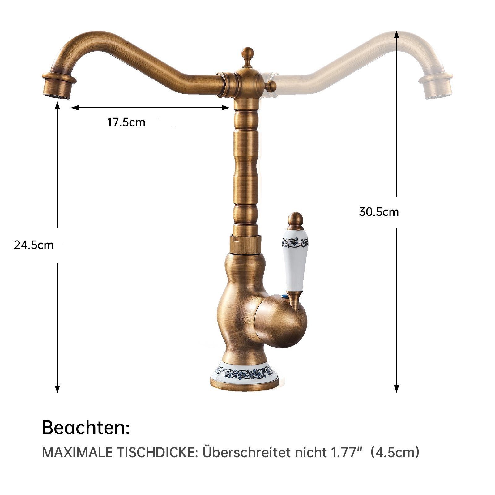 DAKYAM Waschtischarmatur Wasserhahn Bad Küche Waschbeckenarmatur günstig online kaufen