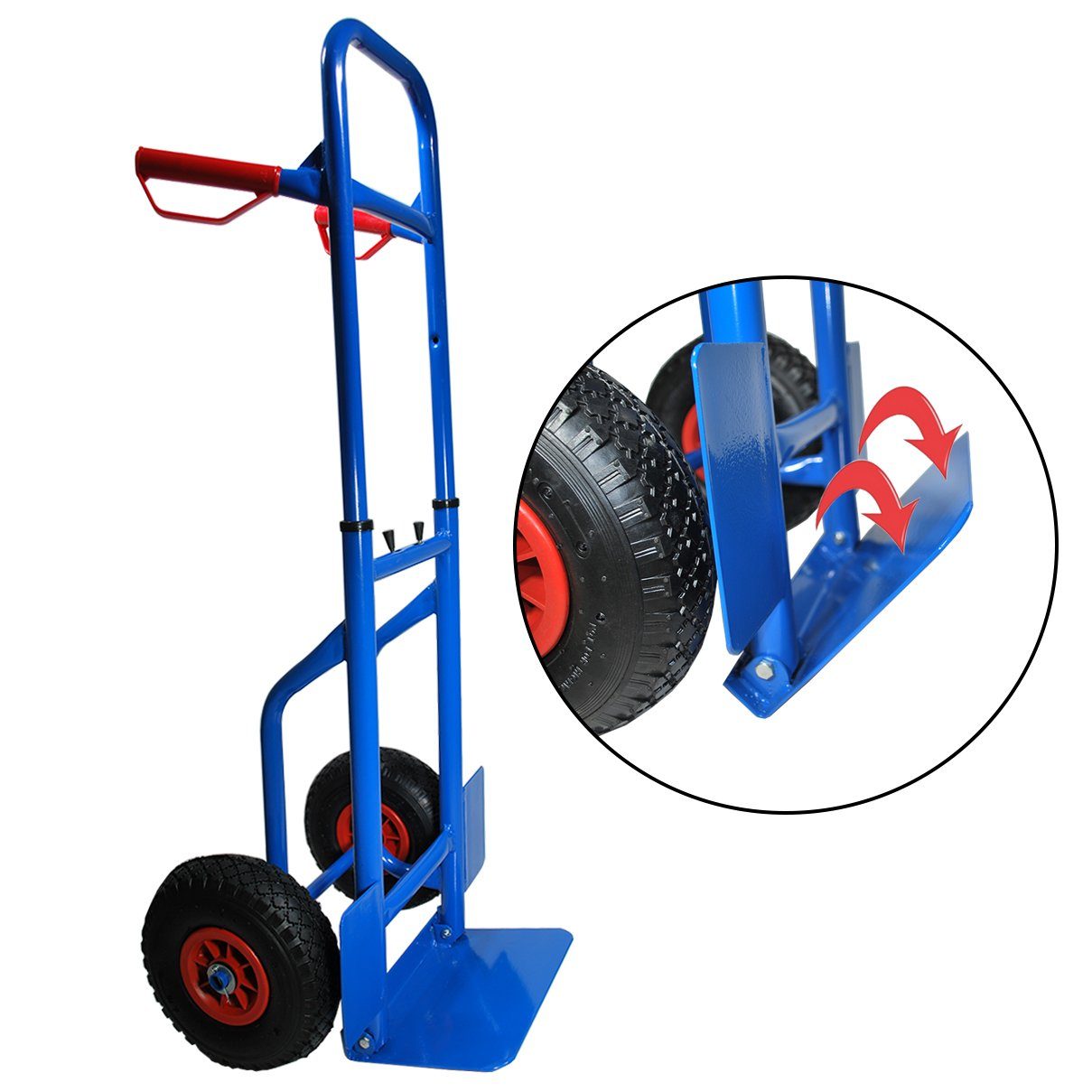 HELO24 Sackkarre Transportkarre höhenverstellbar klappbar Stapelkarre Karre blau 200kg, 200 kg Tragkraft, höhenverstellbar, klappbar, stabile Transportkarre