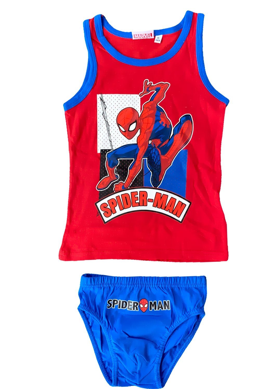 Spiderman Set: Unterhemd SPIDERMAN Jungen Unterwäscheset 2x Unterhemd + Unterhose