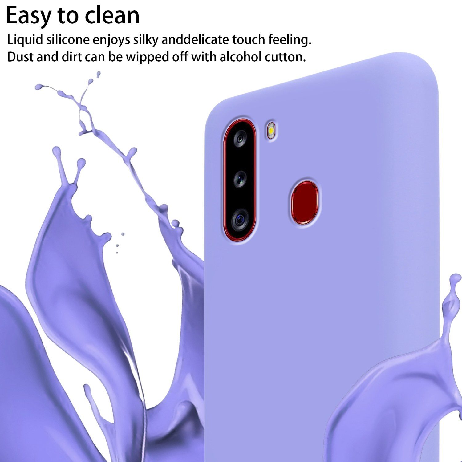 Cadorabo Handyhülle für Samsung Galaxy A21 Kette Samsung Galaxy A21, TPU Silikon Handy Schutzhülle - Hülle - Liquid Style - mit Handykette