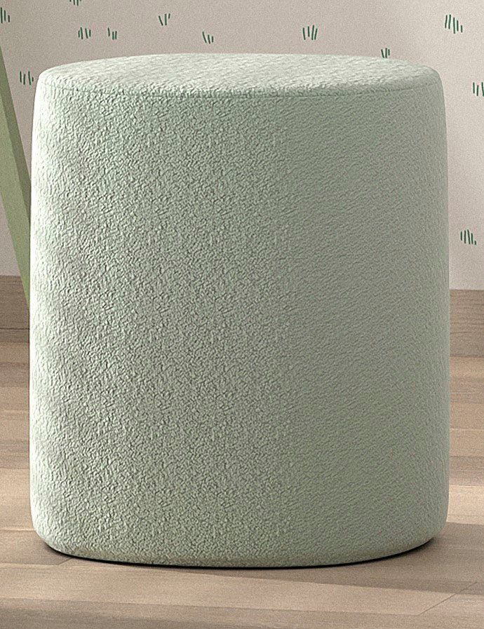 Vipack Polsterhocker Moon, Hocker in rund, mit flauschigem Bouclé Stoff (B/H/T ca. 41x41,5x41cm, bis 80 kg belastbar), als Sitzgelegenheit o. Nachttisch, 41 cm ∅, Bouclé Stoff, in 4 Farben