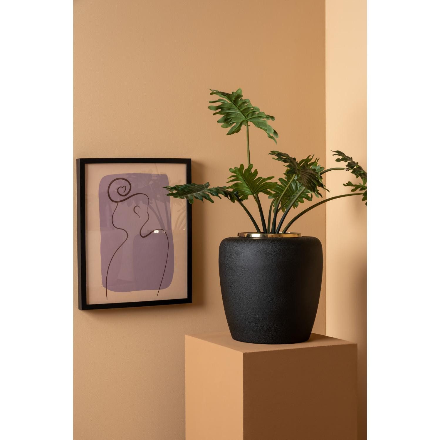 Present Time Blumentopf Vase Dex Iron Textured Black (33x35,5cm)