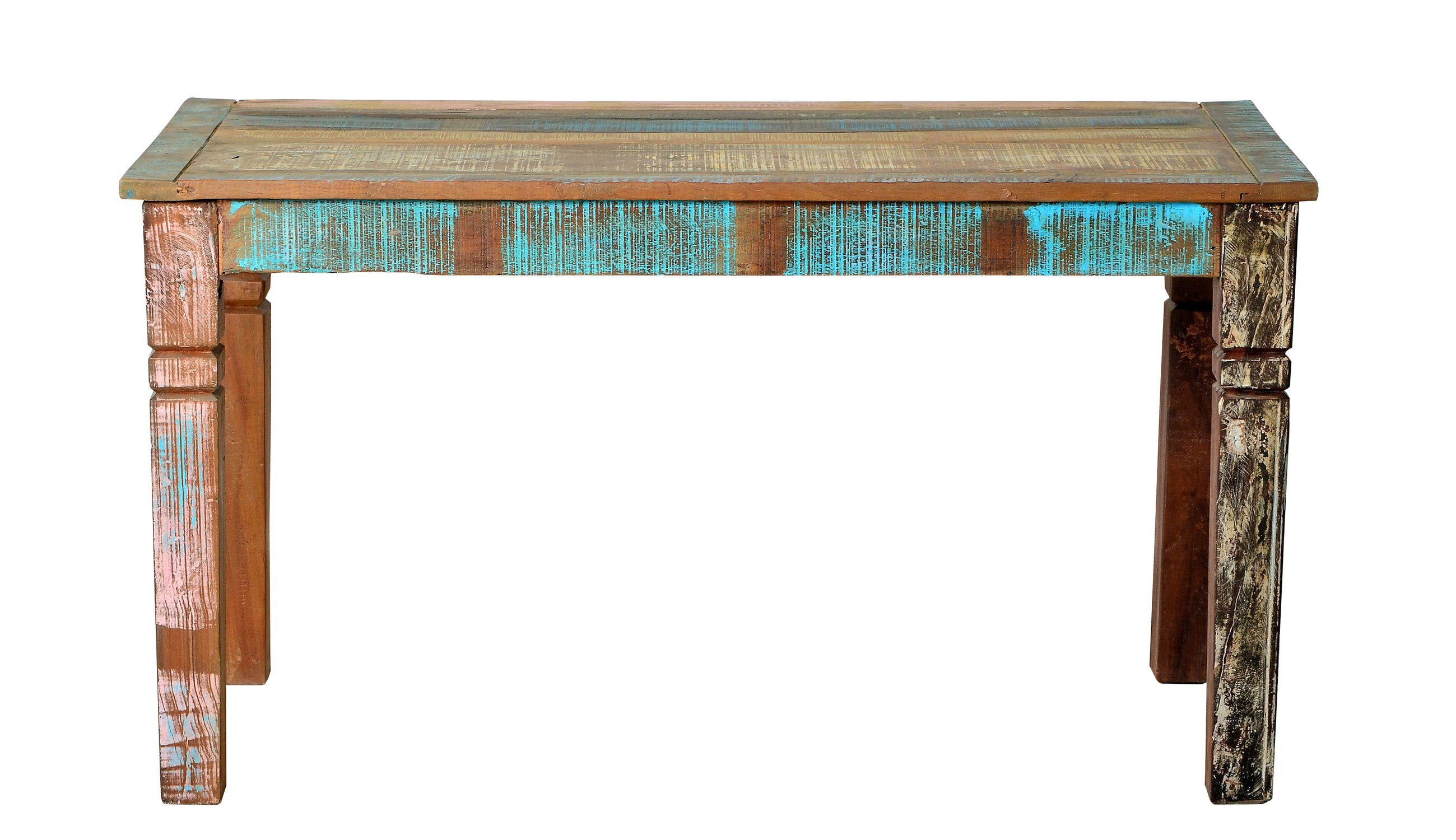 TPFLiving Esstisch Valdez - reizvolle Used-Look Optik (aus buntem Altholz - bunt, Designer Tisch), Produktlinie: Alaska - Breite: 140 cm, Höhe: 76 cm, Tiefe: 70 cm