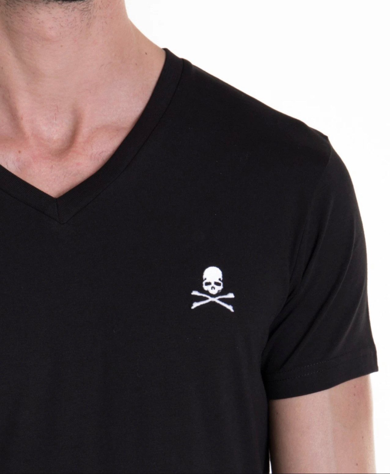 Philip Plein T-Shirt Herren V-Neck Retro Slim fit in bedruckter PP Geschenkbox