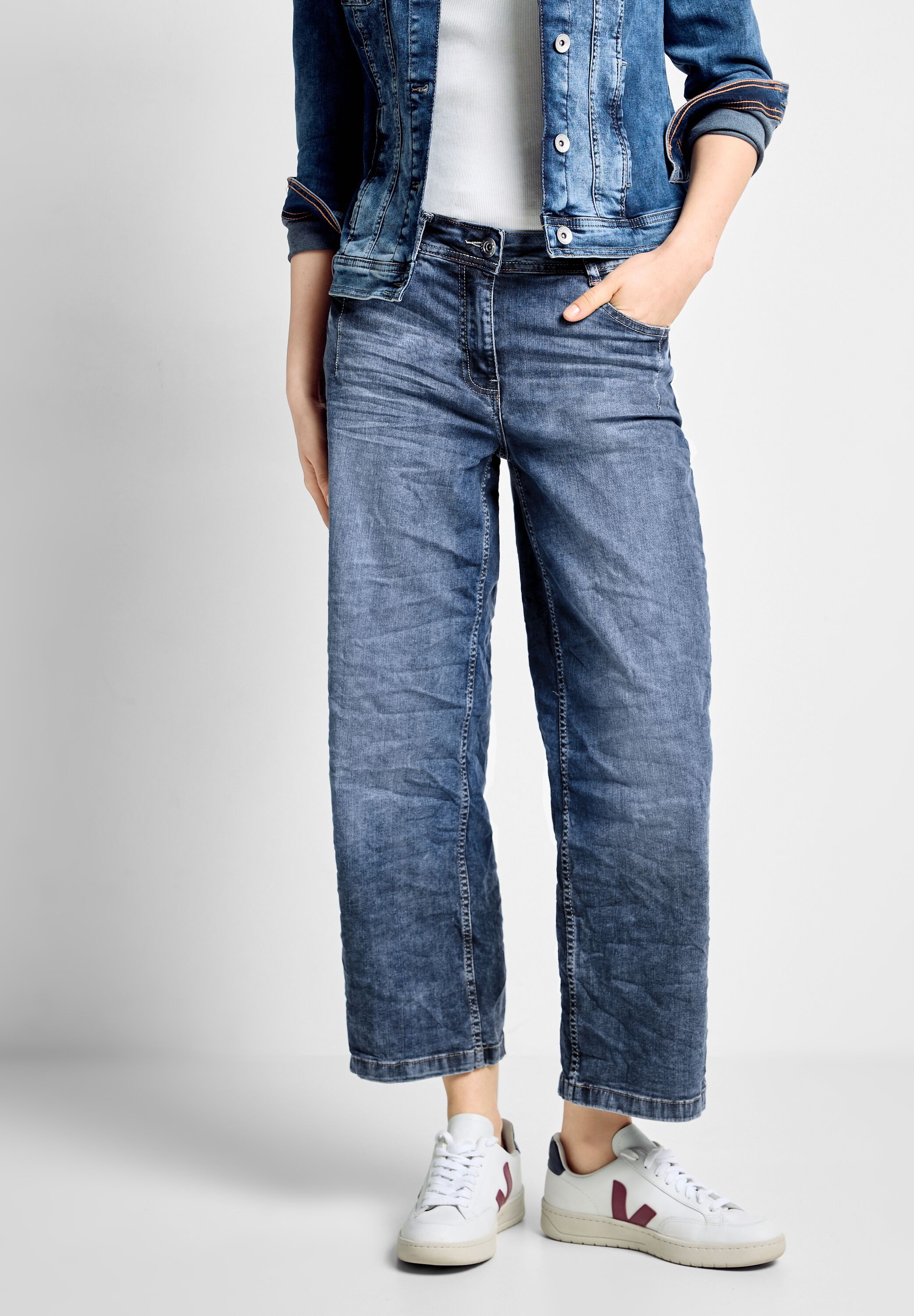 CECIL Loose-fit-Jeans aus Baumwolle mit Stretchanteil