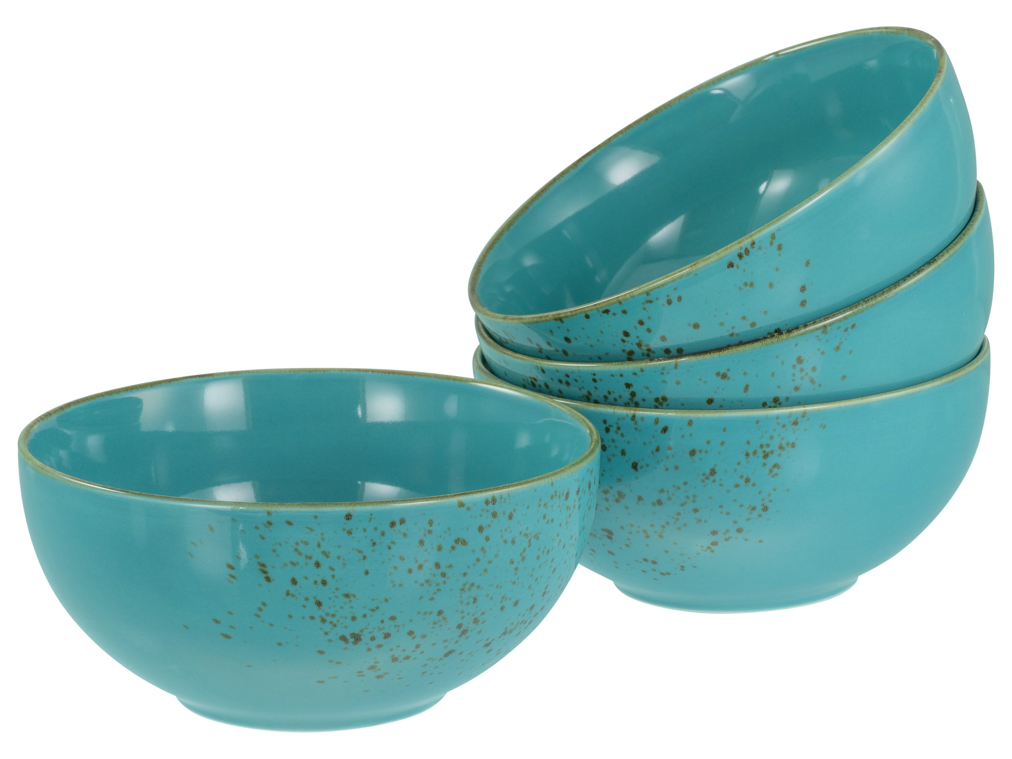 CreaTable Schale Nature Collection, Buddha Bowl 4-tlg, Steinzeug, (Set, 4-tlg), Handwerklicher Look, Vintage, Höhe 7,5 cm
