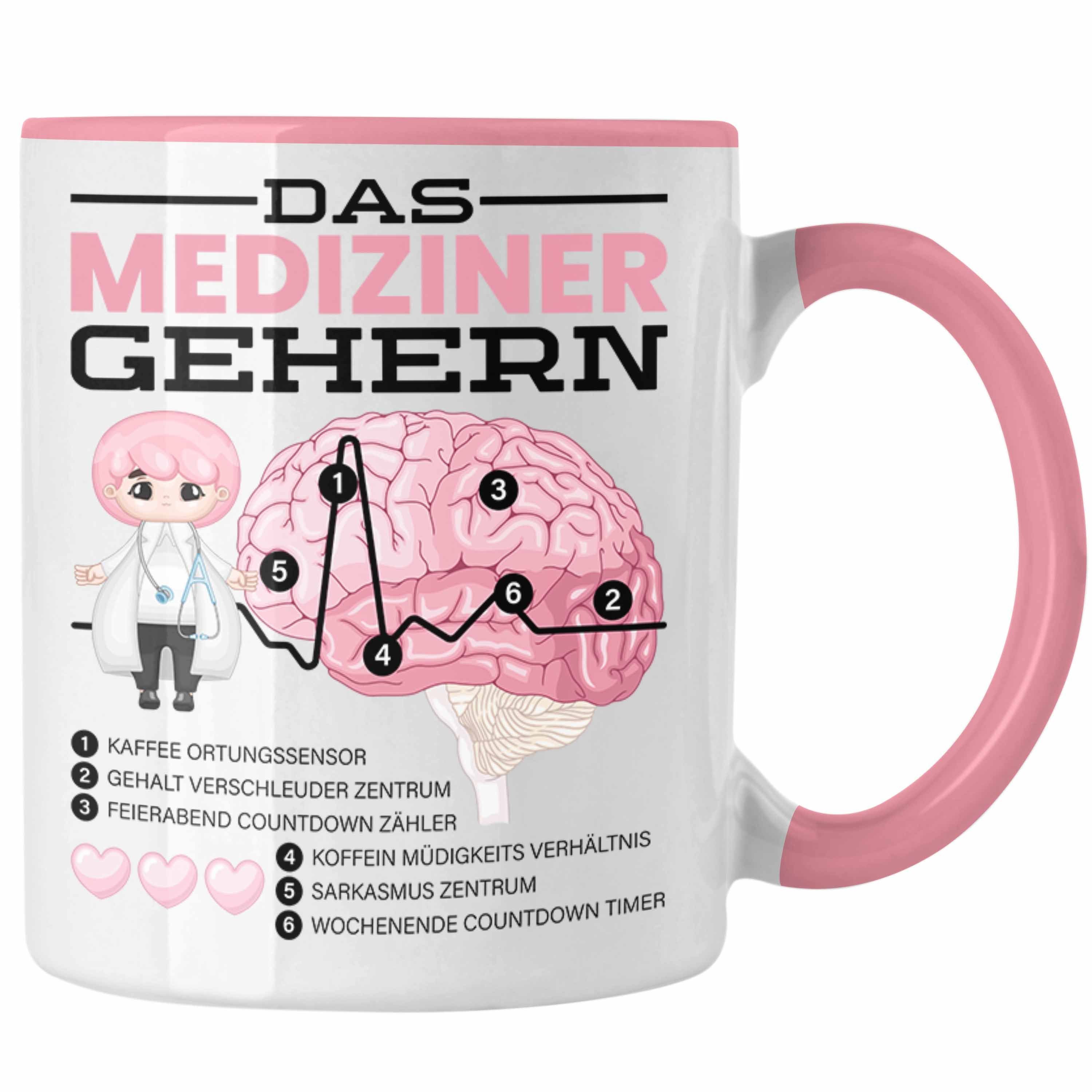Trendation Tasse Das Rosa Medizin-Studium Mediziner Geschenk Geschenkidee Arzt Tasse Gehirn