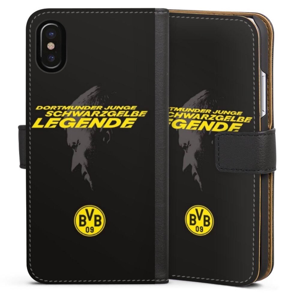 DeinDesign Handyhülle Marco Reus Borussia Dortmund BVB Danke Marco Schwarzgelbe Legende, Apple iPhone X Hülle Handy Flip Case Wallet Cover Handytasche Leder
