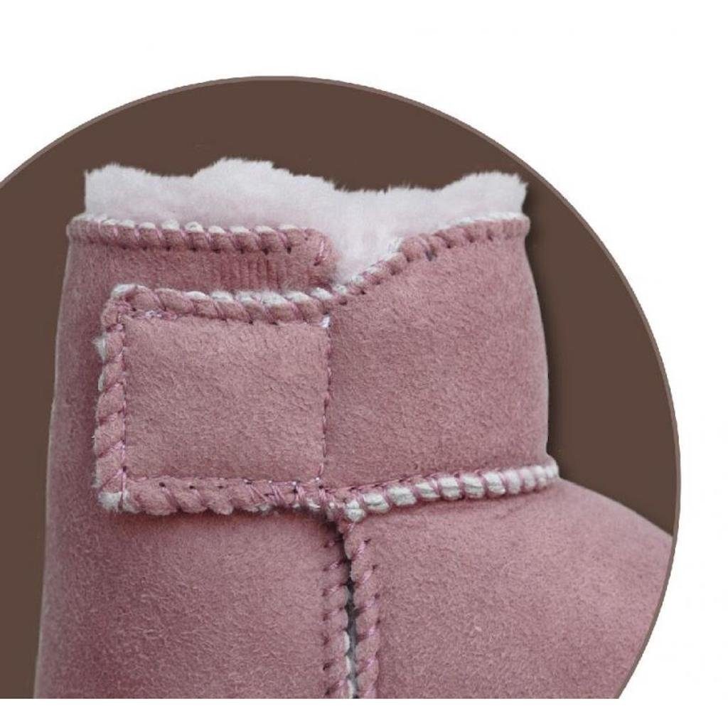 Heitmann Felle Heitmann Babylammfellschuhe mit Klettverschluss rosa Krabbelschuh – Bild 2 von 3