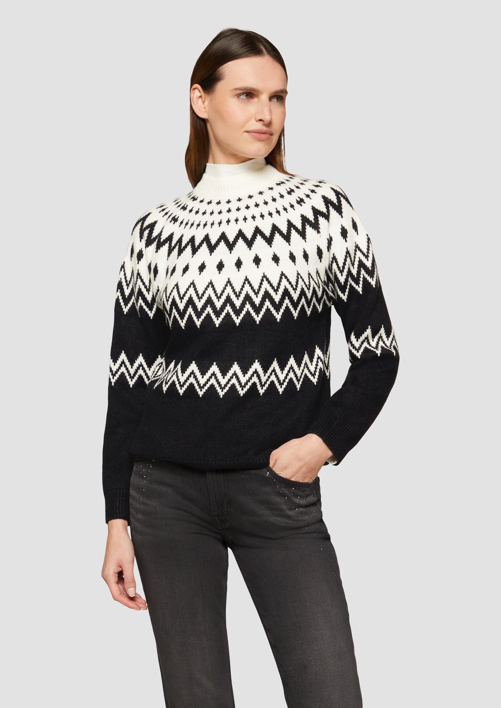 s.Oliver Longpullover Strickpullover Weihnachtspullover aus Baumwollmix günstig online kaufen