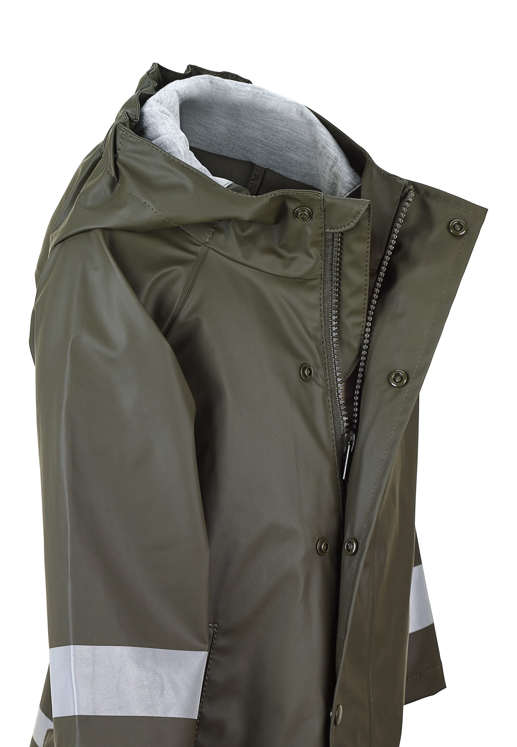 Sterntaler® Regenjacke Regenjacke ungefüttert uni (1-St) Wasserdichte Regenjacke mit verschweißten Nähten, Reflektoren & Zipper