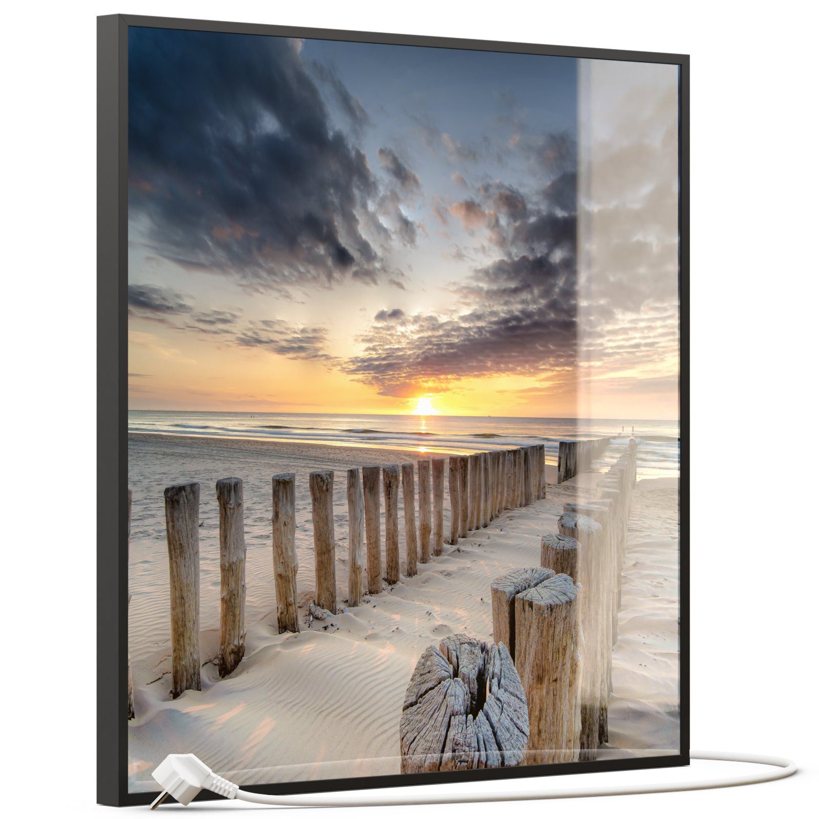 STEINFELD Heizsysteme Infrarotheizung, Glas Bild 350W-1200W, Inklusive Thermostat, 076 Wellenbrecher