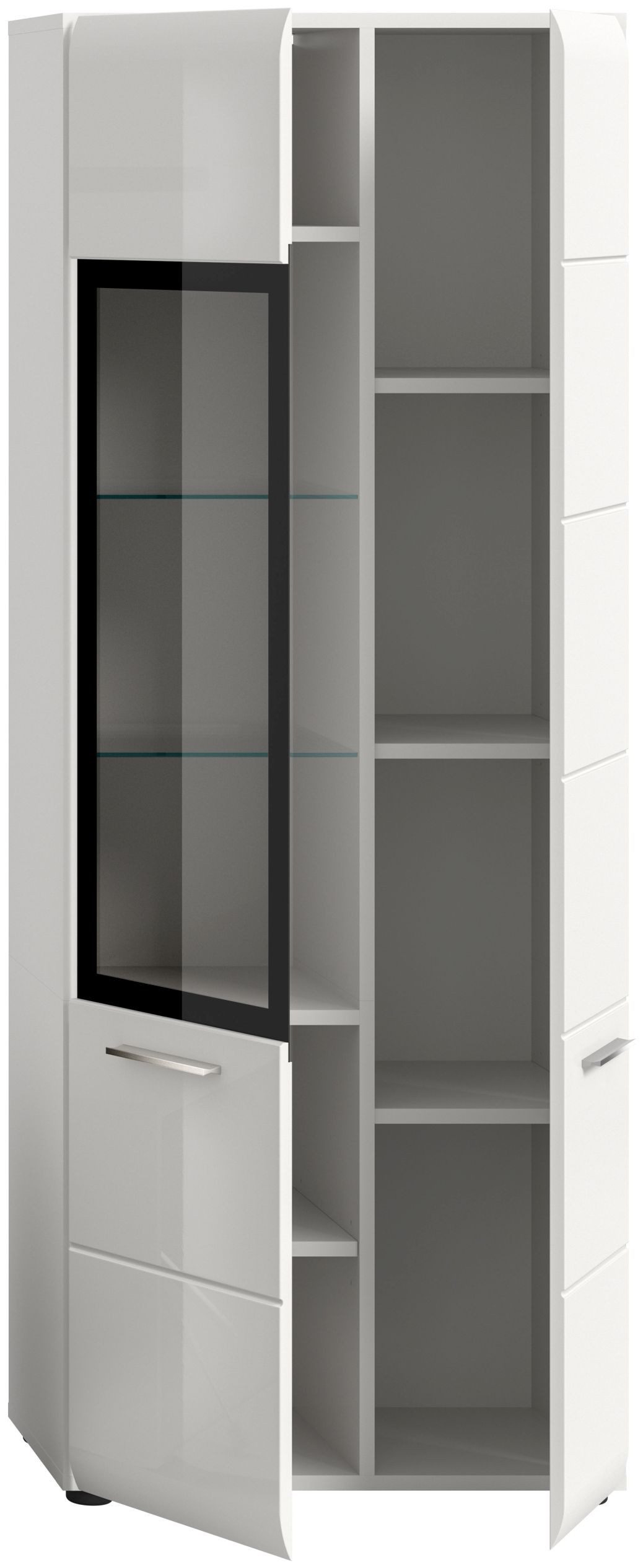xonox.home Vitrine in weiß hochglanz tiefzieh/weiß Nachbildung B/H/T: 60 x 160 x 34 cm