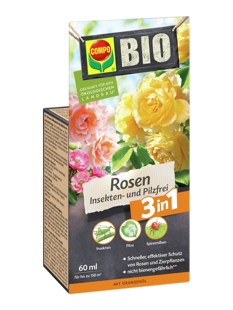 Compo Vergrämungsmittel Compo Bio Rosenschutz Insekten- und Pilzfrei 3in1, 0.06 l
