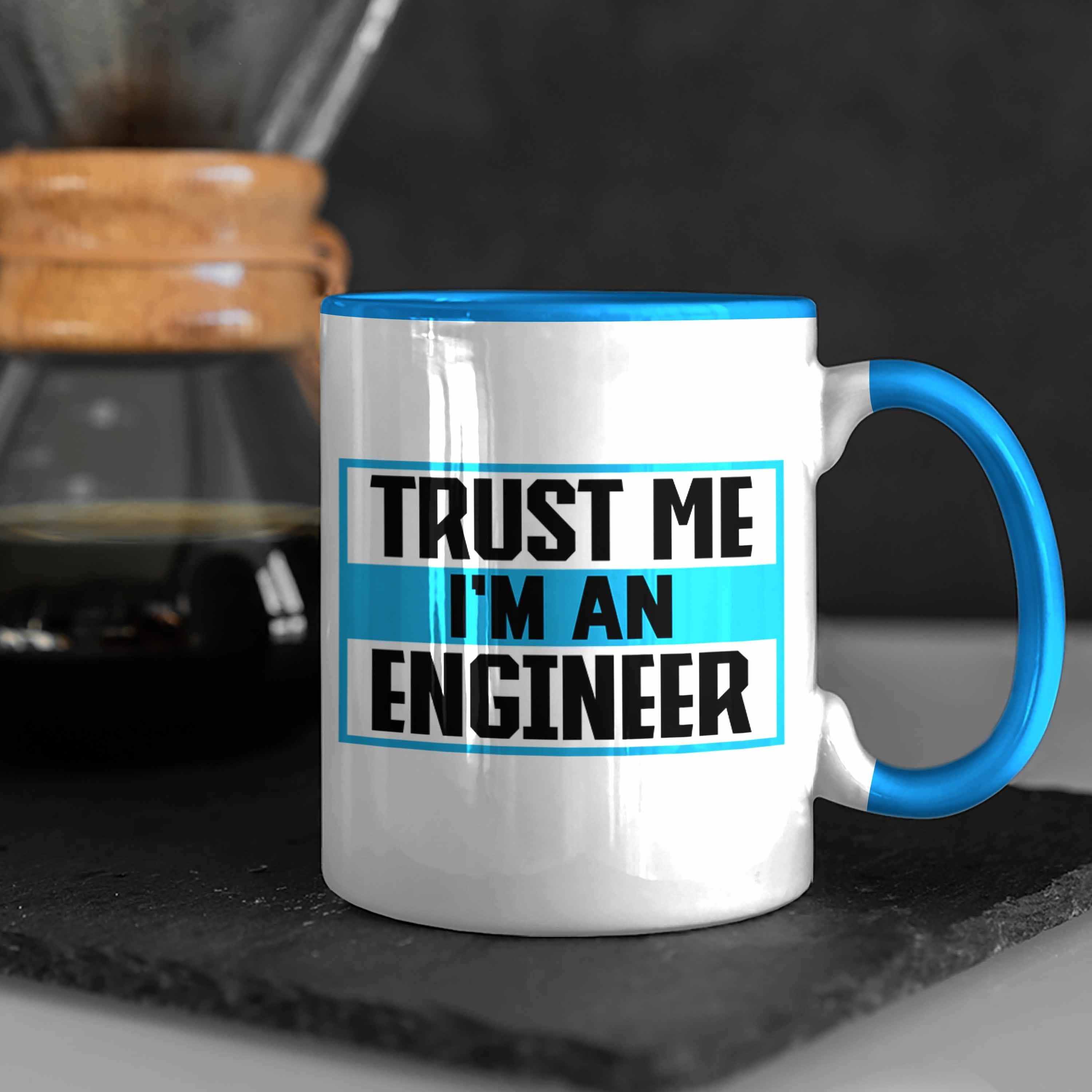 Trendation Tasse Trendation Ingenieur Geschenkidee Lustig Tasse Ingeneur Blau - Kaffeetasse Geschenk Gadget