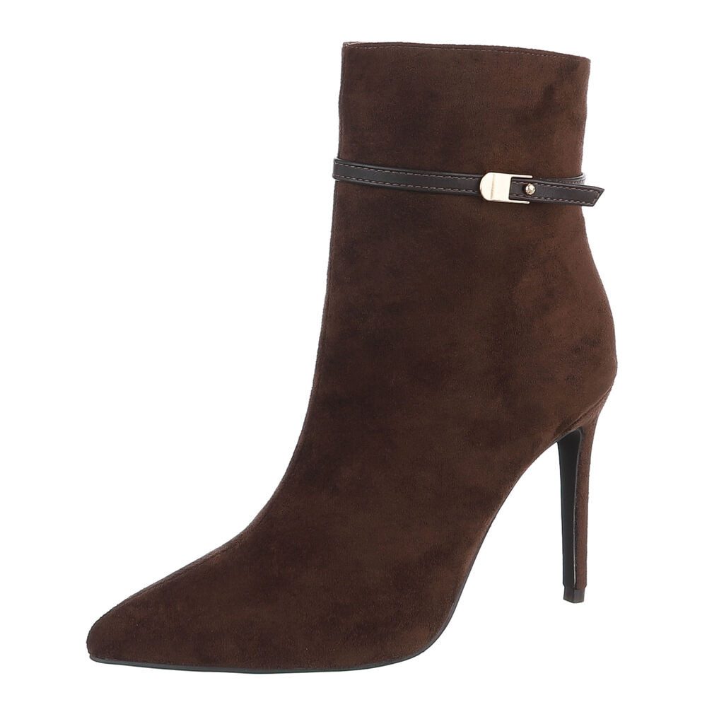 Ital-Design Damen Ankle Boots mit Stilettoabsatz und Riemen High-Heel-Stiefelette (92600651) Pfennig-/Stilettoabsatz Stiefeletten in Braun von Ital-Design