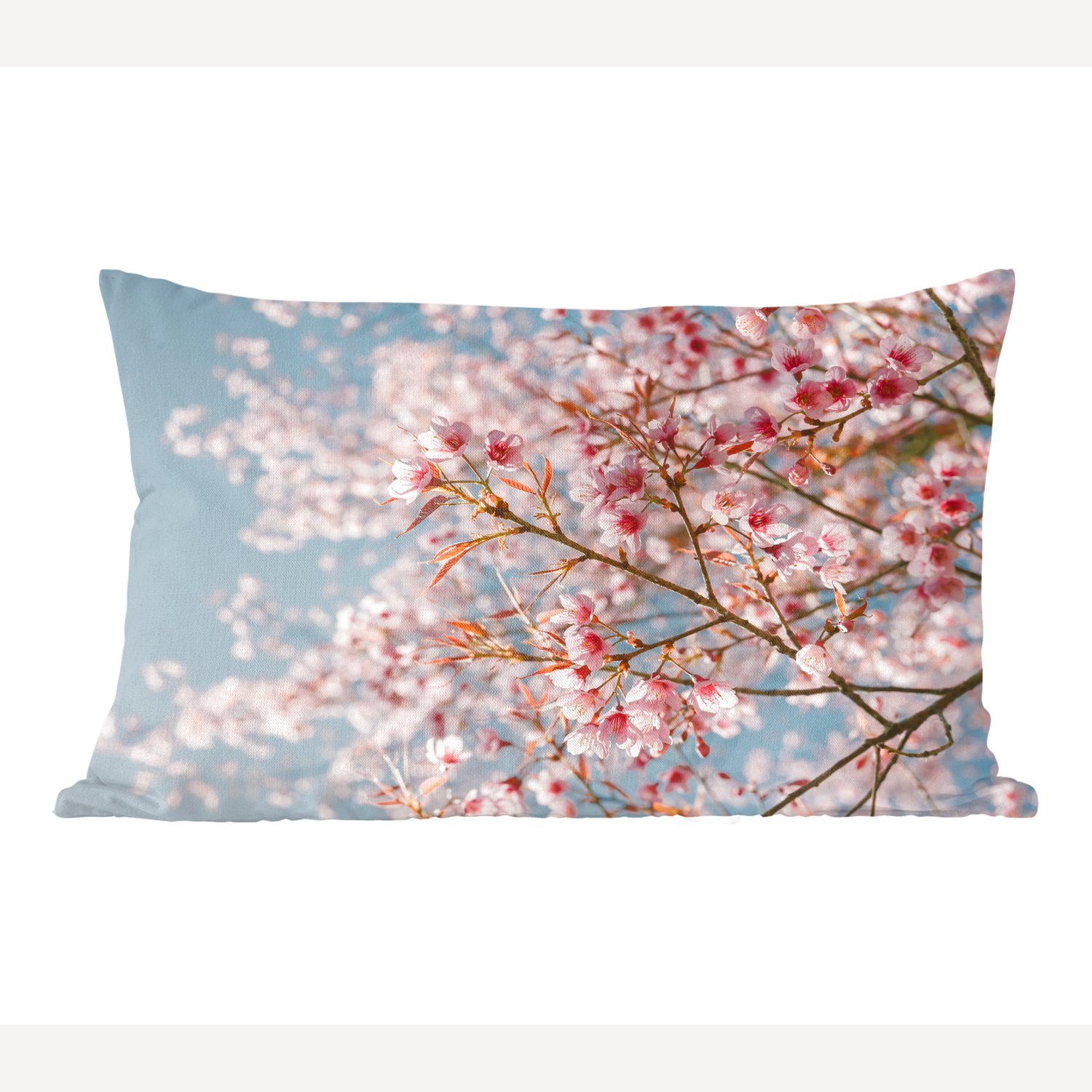 MuchoWow Dekokissen Sakura - Frühling - Zweige, Wohzimmer Dekoration, Zierkissen, Dekokissen mit Füllung, Schlafzimmer