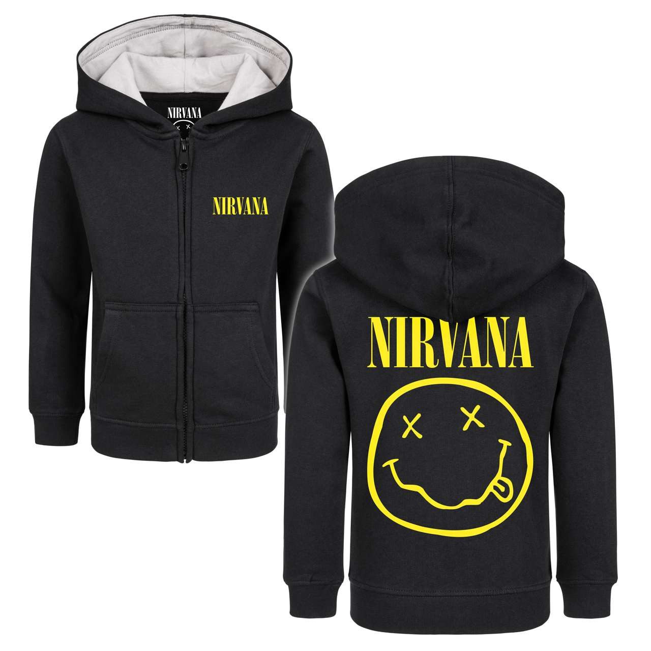Metal Kids Kapuzensweatjacke mit Nirvana (Smiley) Aufdruck für Kinder von 2–14 Jahren