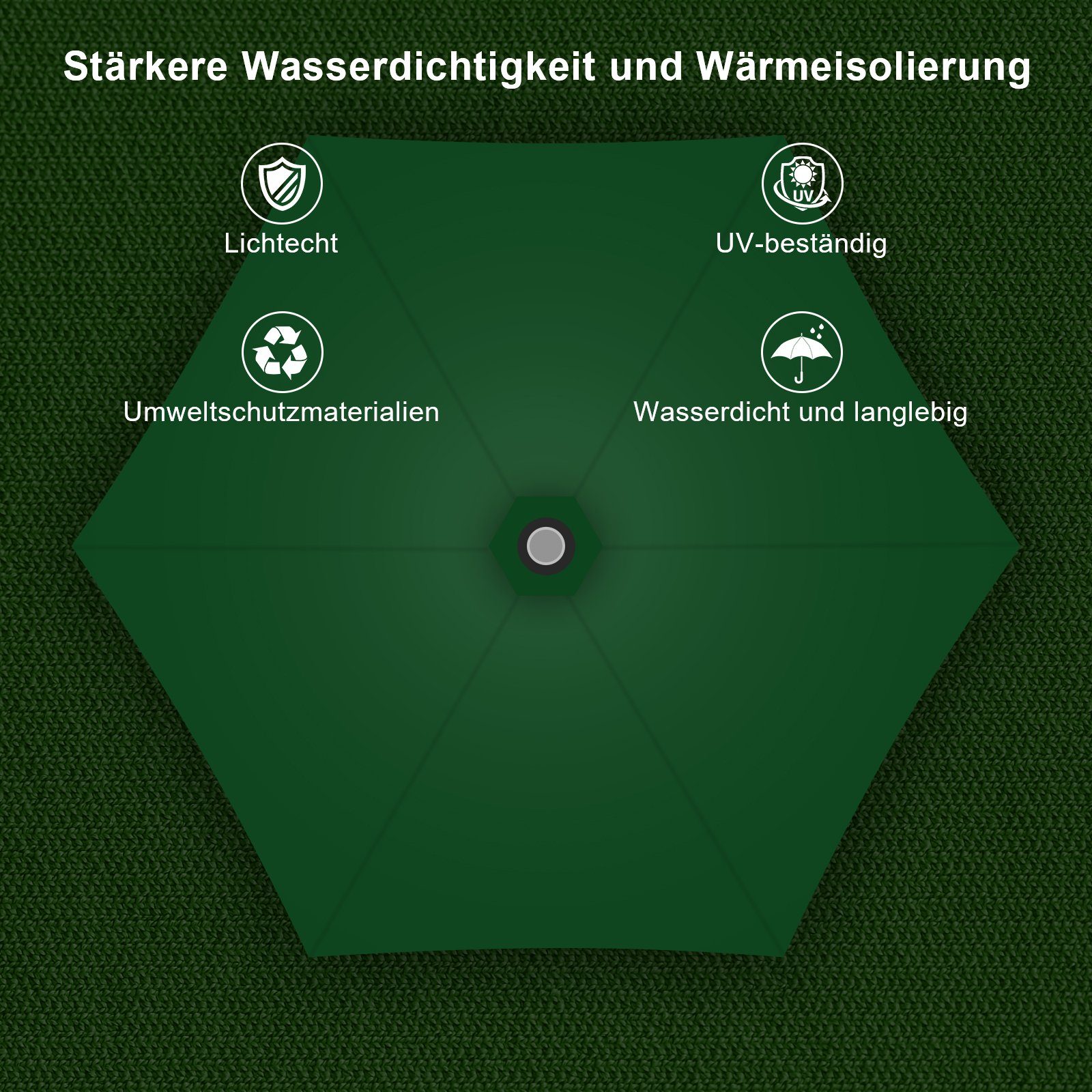 Clanmacy Sonnenschirm Sonnenschirm Rund,Kurbel,Knickbar,Eisen,neigbar,270cm günstig online kaufen