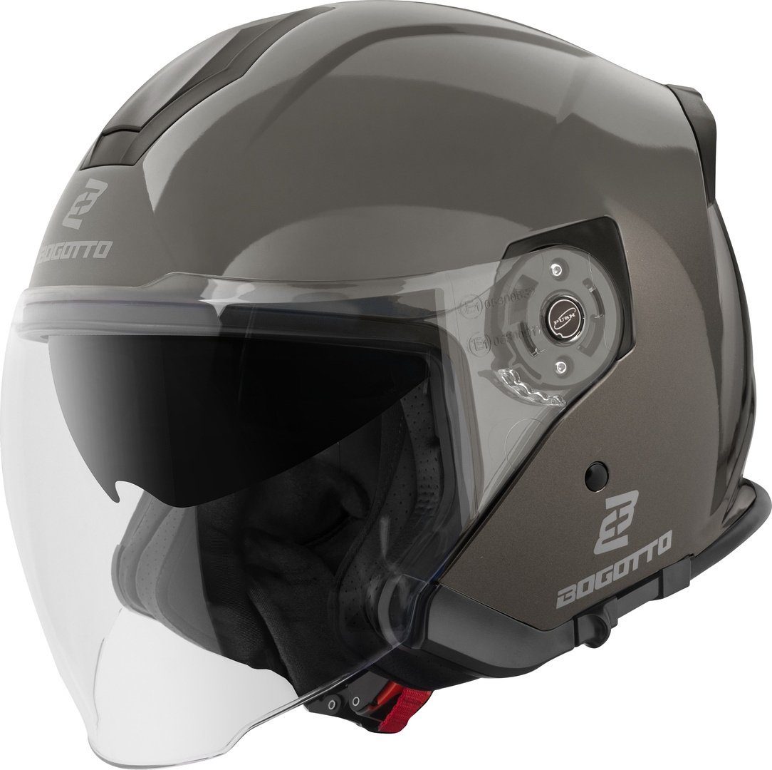 Bogotto Motorradhelm H586 Jethelm, herausnehmbares Visier