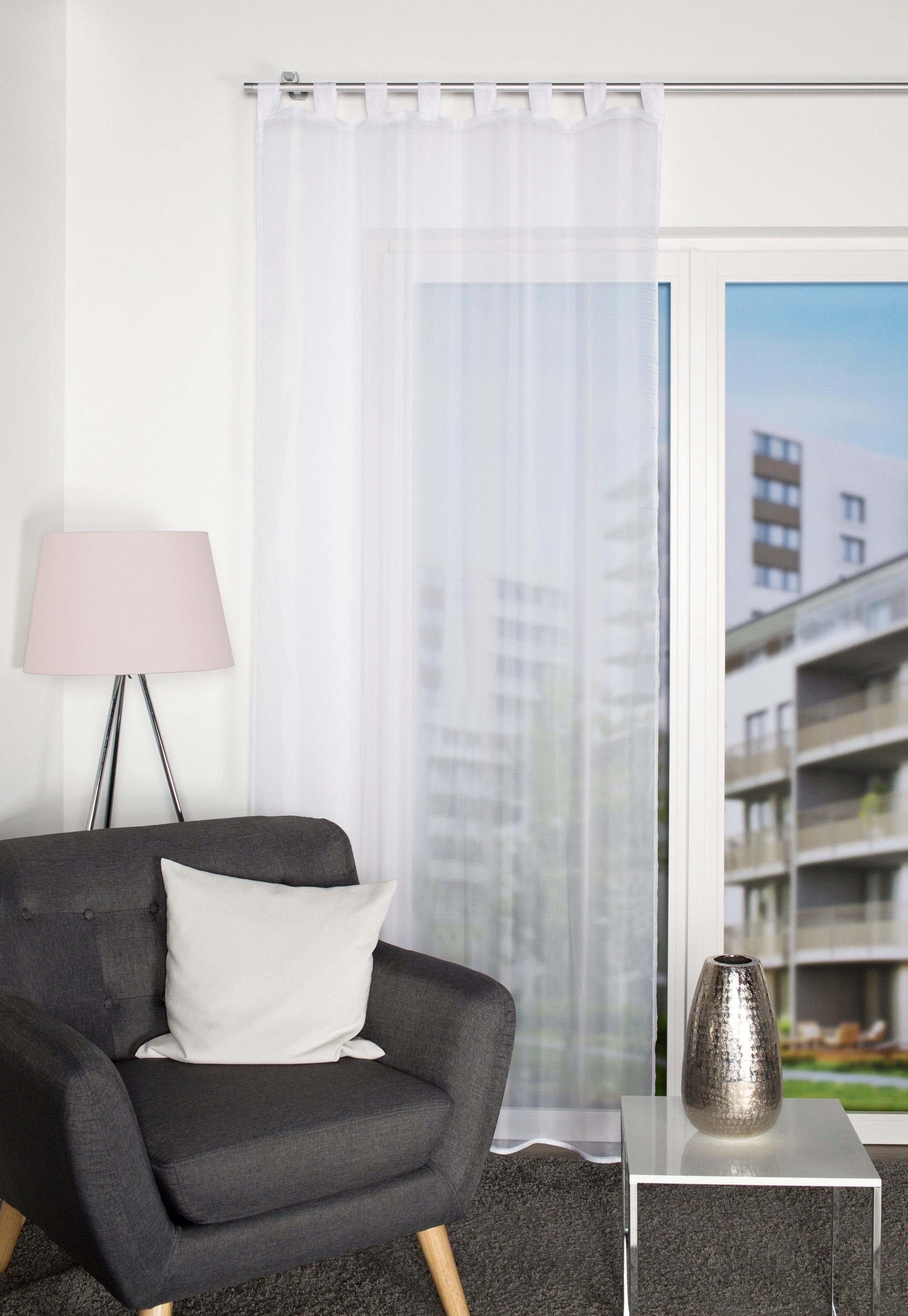 Home Basics Vorhang Schlaufenschal 49041 NESSI Transparentvoile, 245x135 cm günstig online kaufen