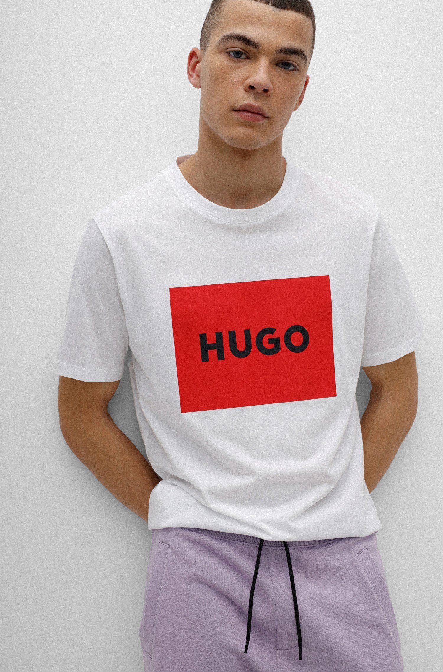 HUGO T-Shirt Dulive (1-tlg) Weiß (100)
