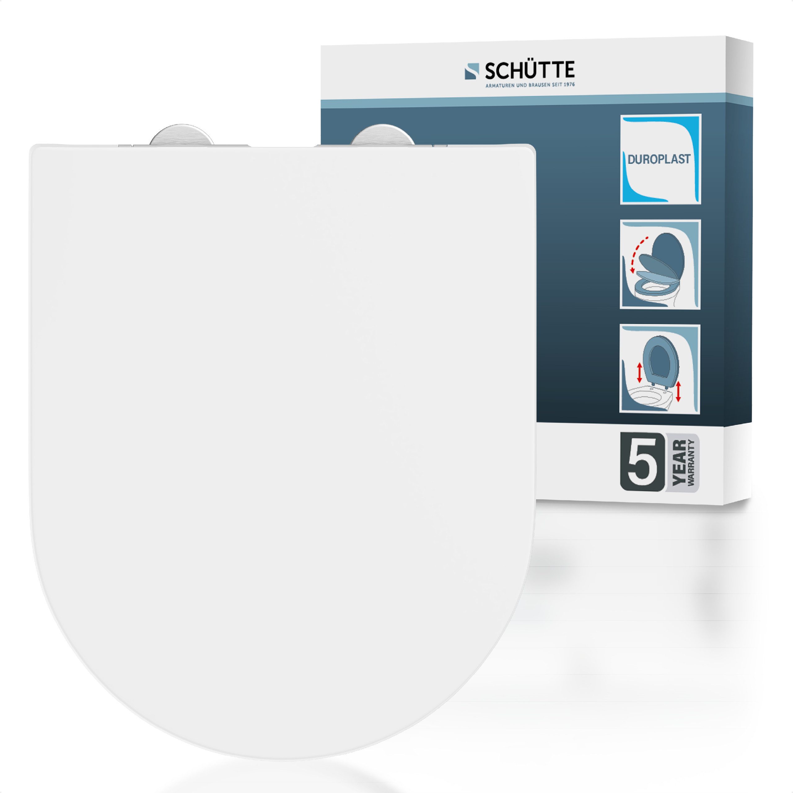 Schütte WC-Sitz WHITE, Duroplast, Absenkautomatik, Schnellverschluss, belas günstig online kaufen