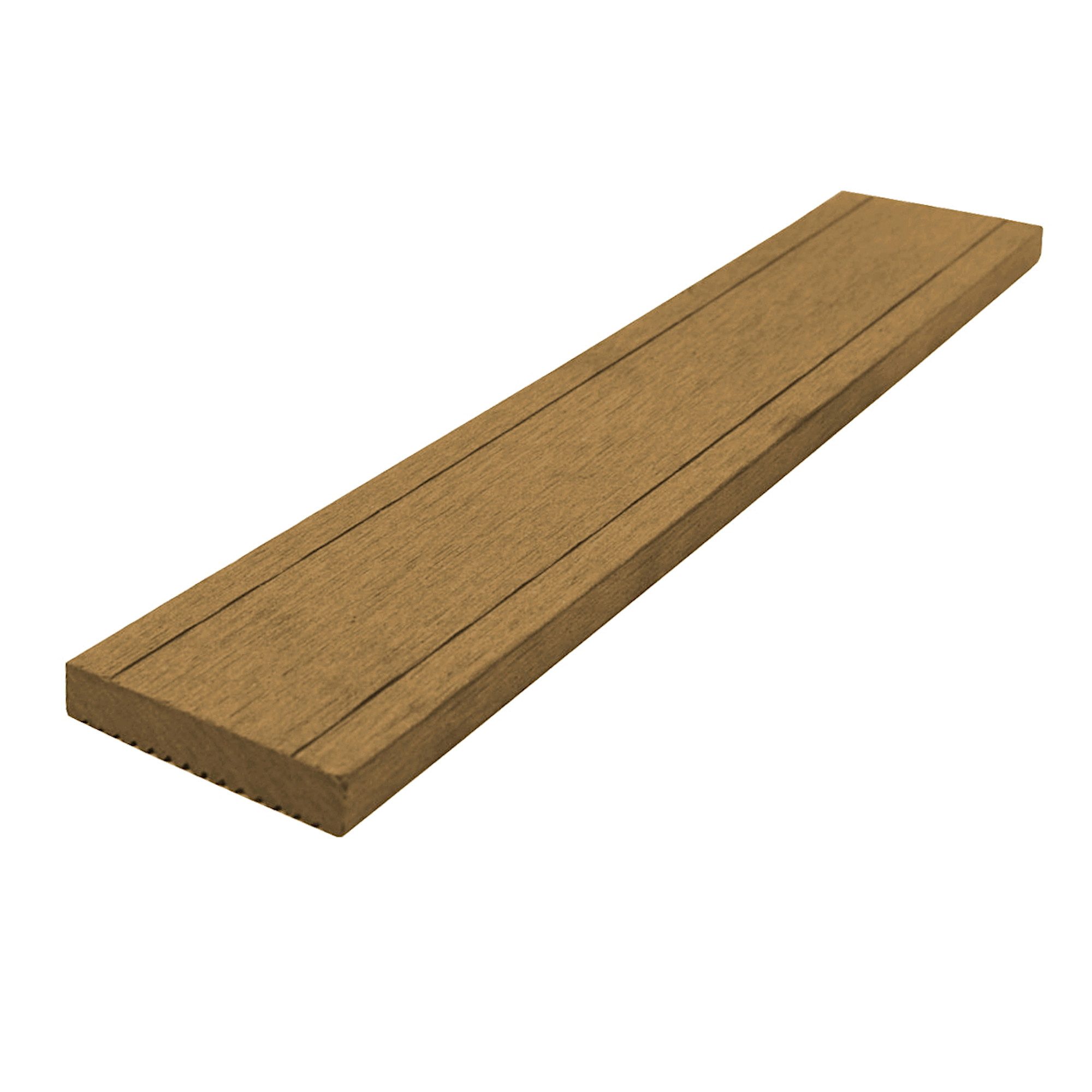 WPC Profi Terrassendielen WPC Flachleiste MUSTER 15 cm teak 55x10 mm, (Flachleiste, Musterstück 15 cm)
