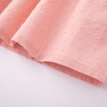 suebidou Midikleid Rüschenkleid rosa strukturiertes Kleid für Mädchen langarm rosa